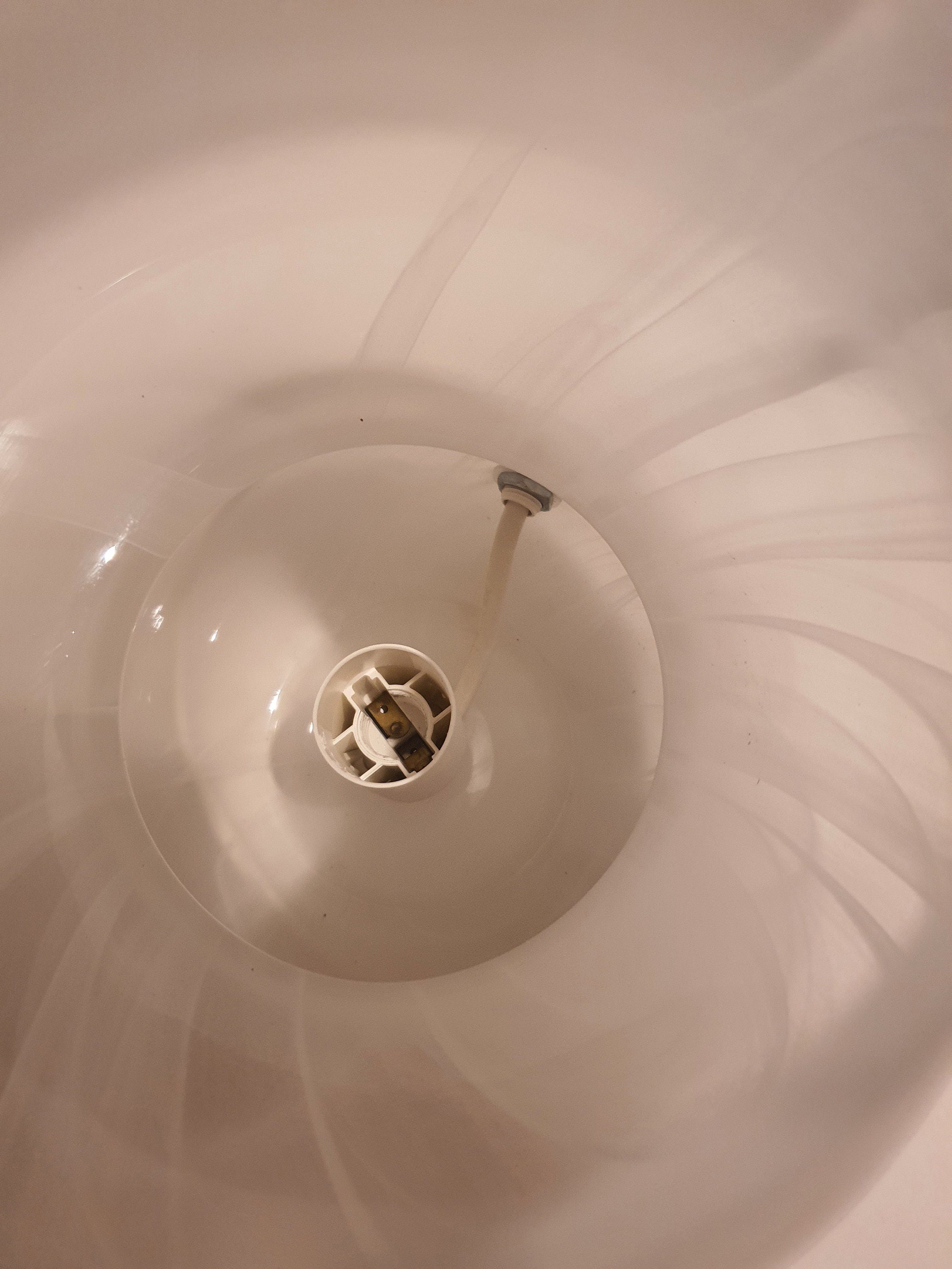Vintage Murano Glass Mushroom Table Lamp: White Swirl Italian MCM