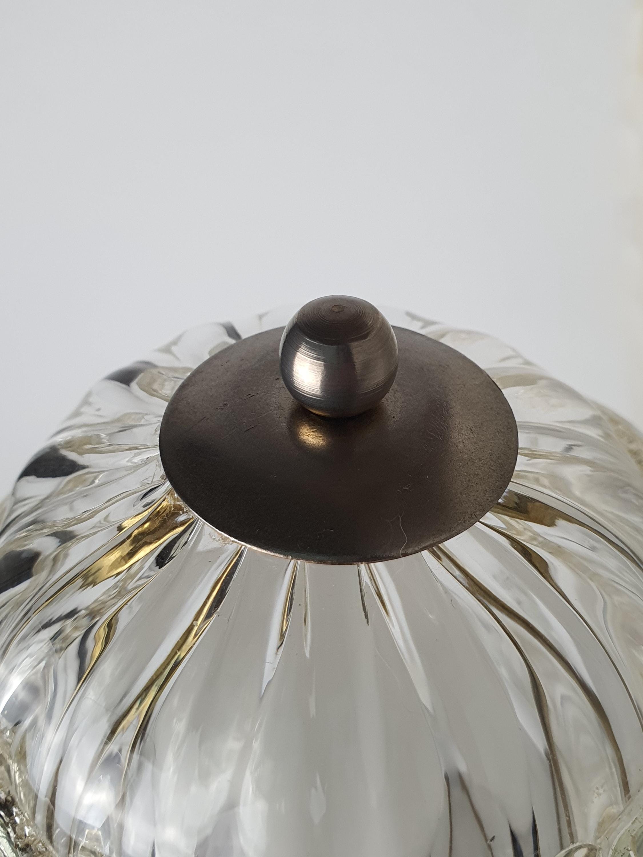 Floral Table Lamp in Vintage Murano Glass | Hand-blown Italian Tulip Light with Gold Powder