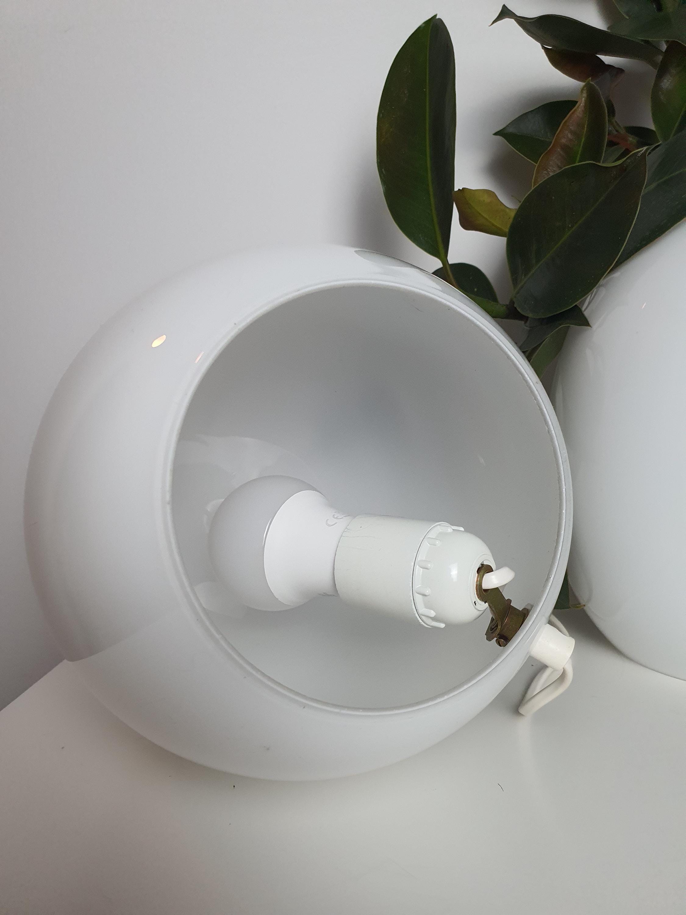 Murano Glass Egg Lamps: Vintage White Globe Lights, MCM Decor