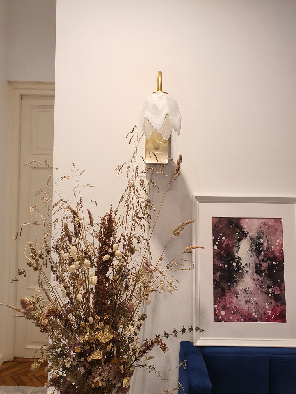 La Murrina Murano Glass Tulip Wall Sconce: Vintage Art Deco Lighting