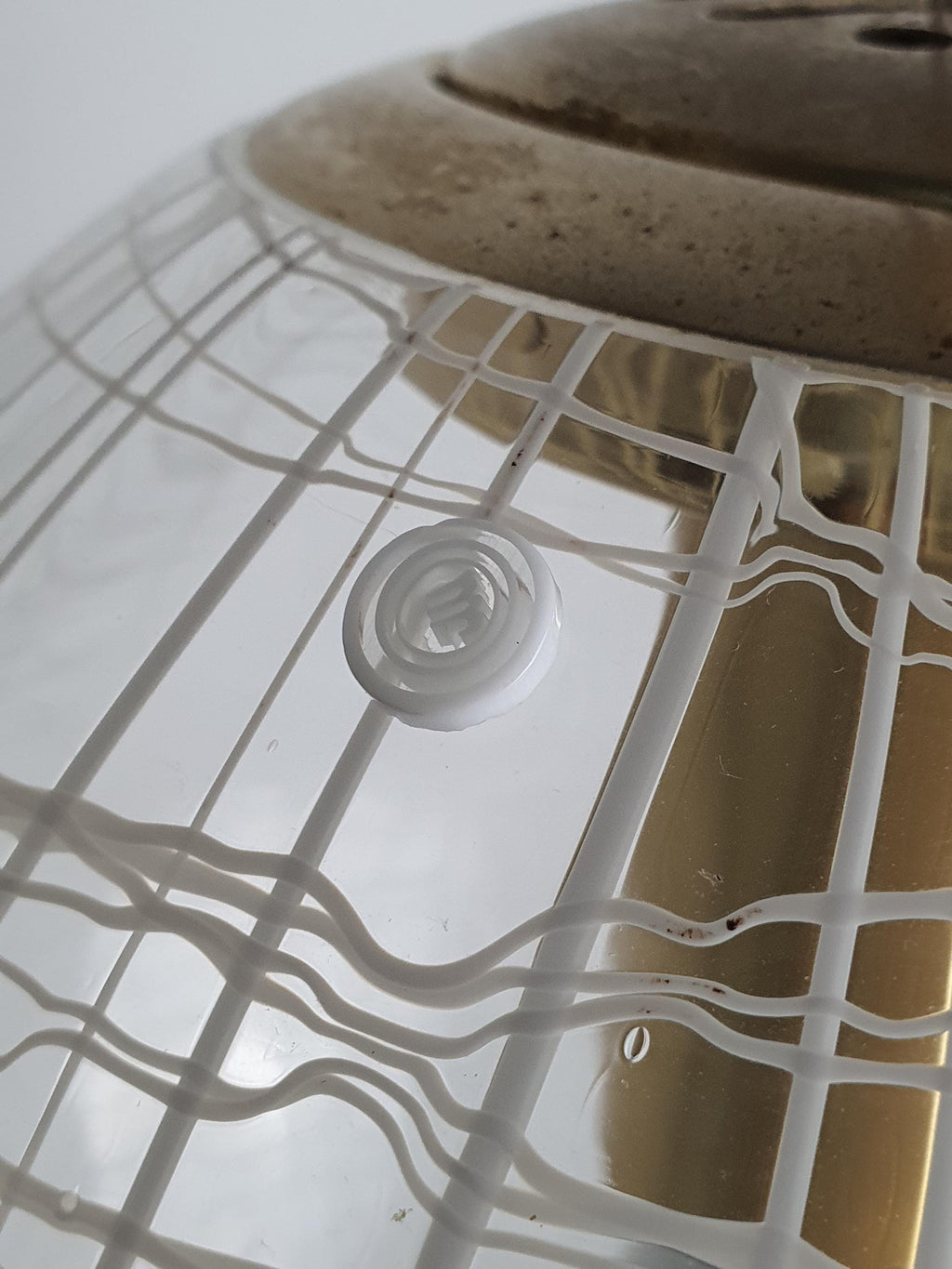 La Murrina White Lines Petite Globe Pendant Light | Vintage Murano Glass, 1980s–1990s