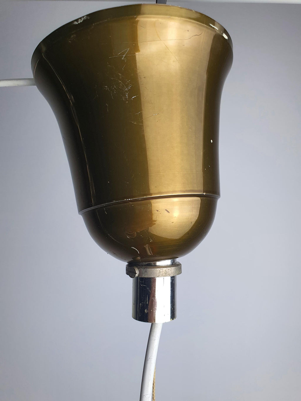 Vintage Italian Space Age Orange Kitchen Pendant Light Handcrafted Glass