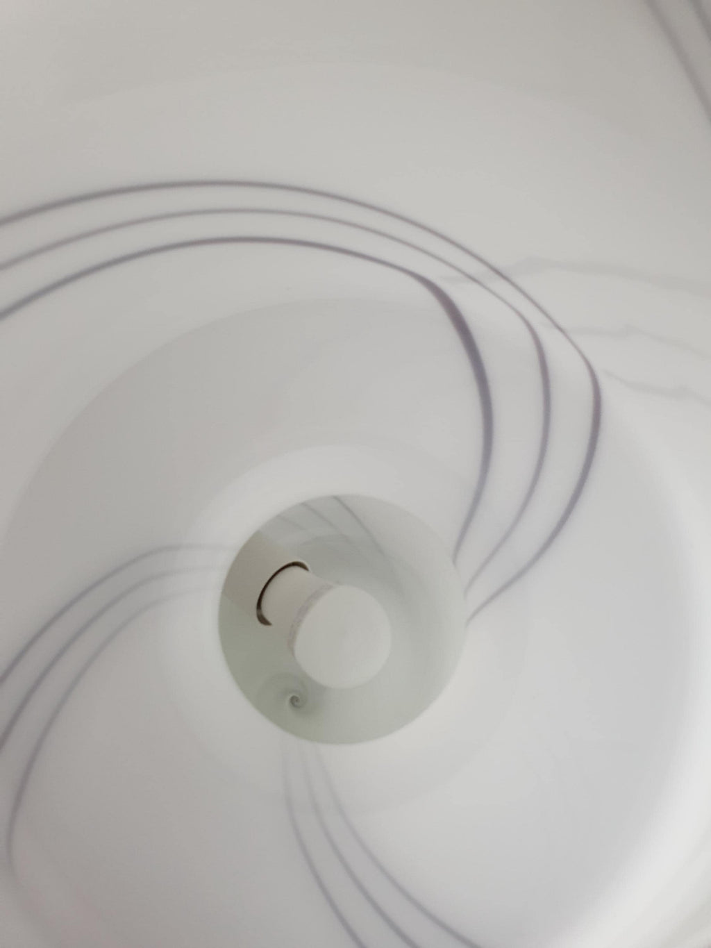 Vintage Murano Glass Mushroom Table Lamp | White with Black Swirl Lines | Mid-Century Italian Lighting