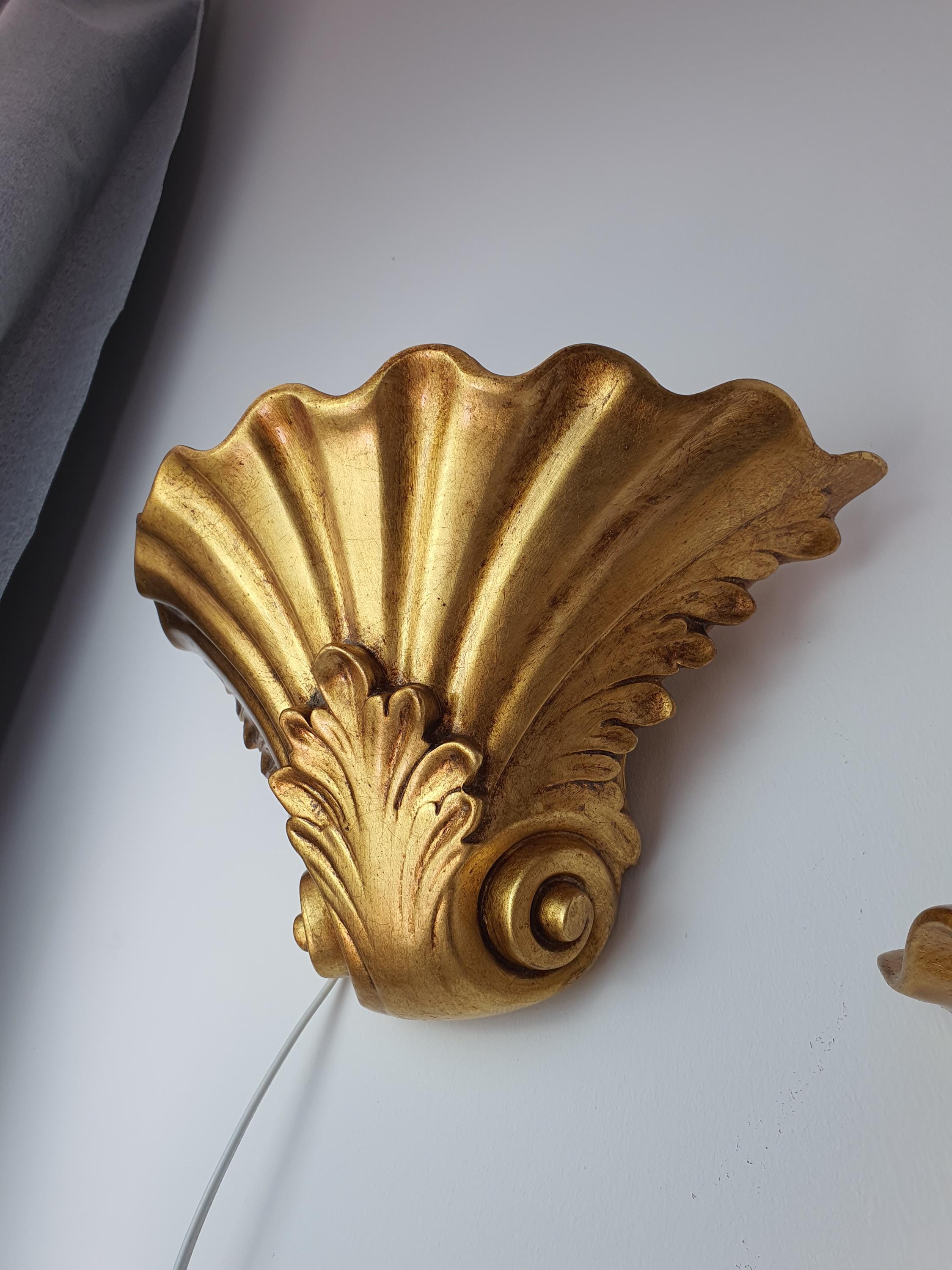 Set of 2 Kolarz Rokoko Rococo Gold Wall Sconces Venetian Finish