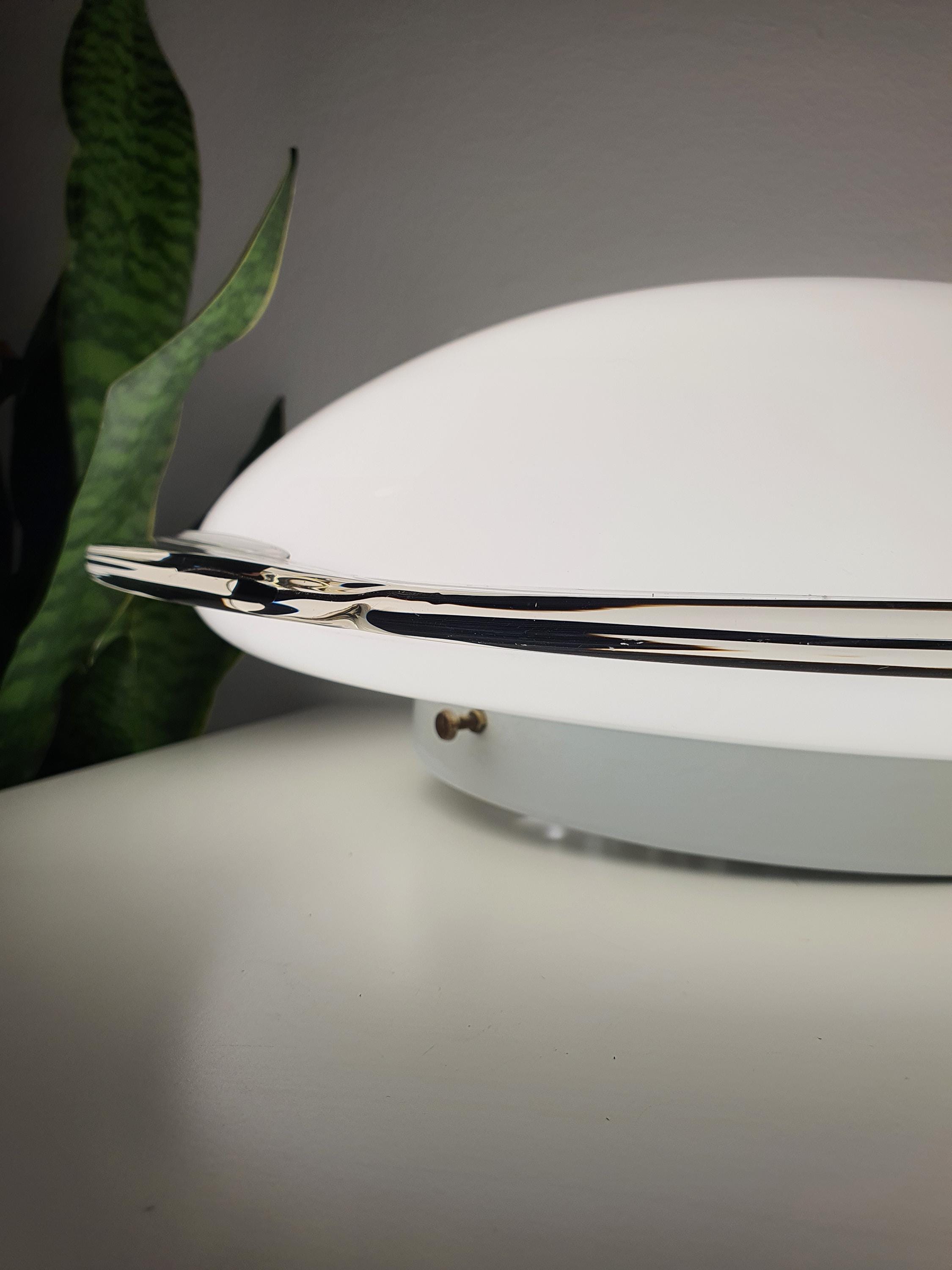 Murano Glass Flush Mount Light: Mid-Century Italian Ceiling/Wall Lamp