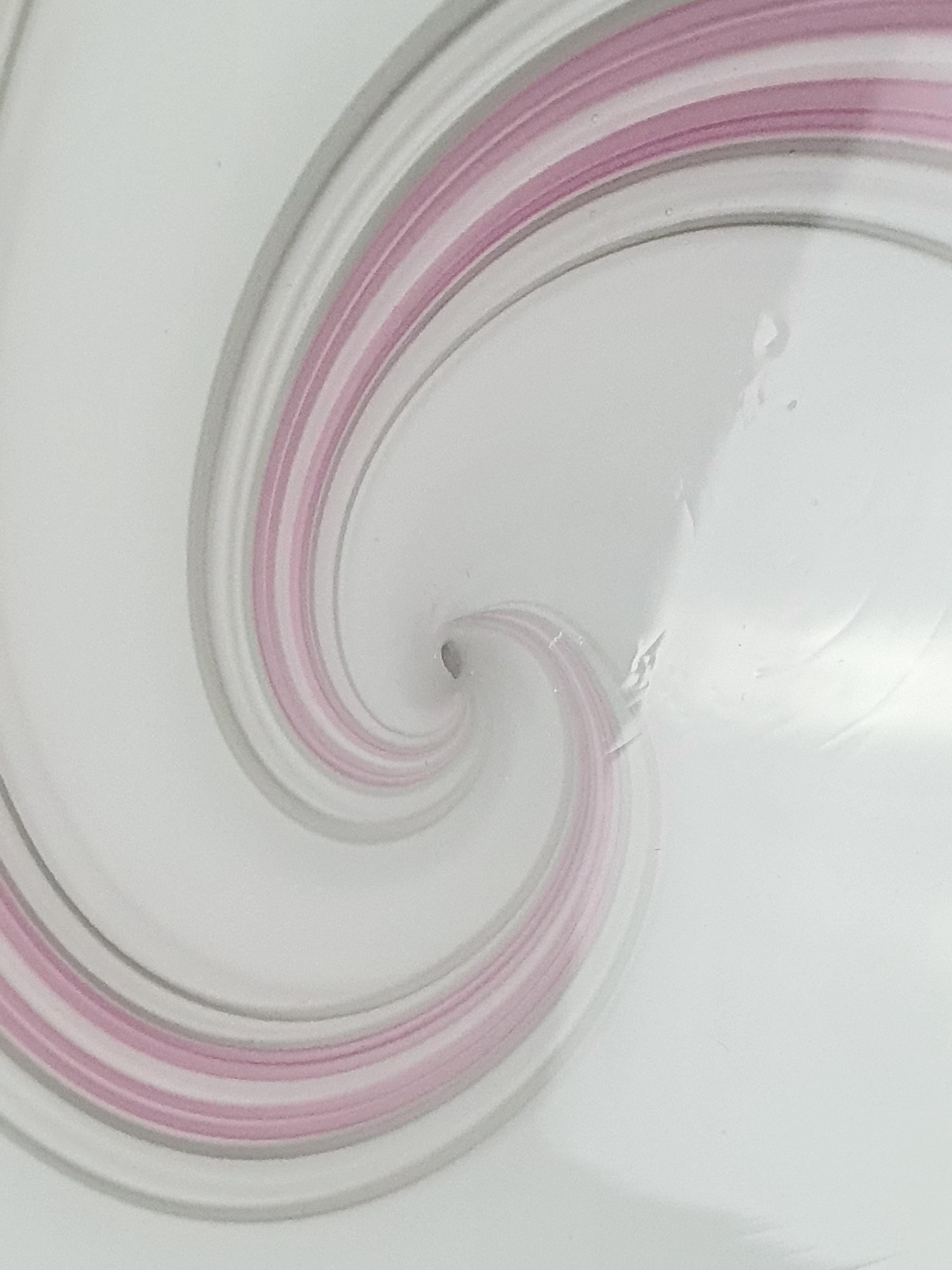 Vintage Murano glass white pink grey swirl flush mount or sconce