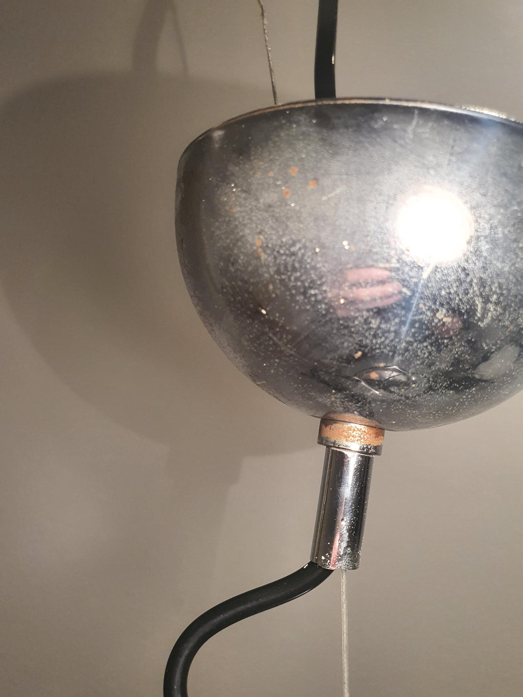 Vintage Murano Glass Pendant Light: Filigree Swirl Globe Lamp