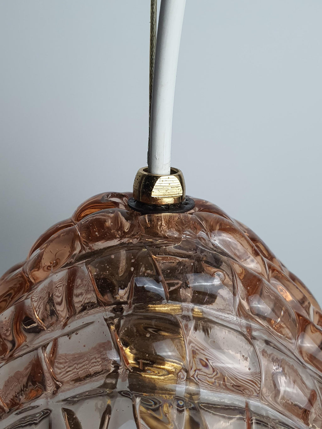 Barovier & Toso Attributed Murano Glass Pink Fazzoletto Pendant Light