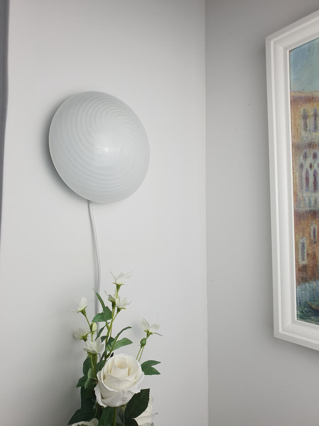 Vintage Plafonnier italien, taille compacte, style minimaliste