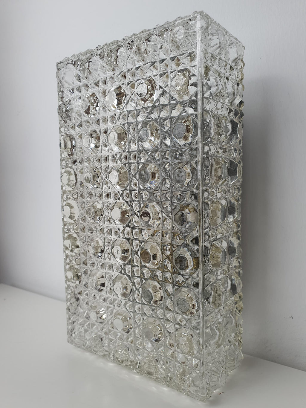 Mid-Century Modern Glass Wall Sconce: Hollywood Regency Light Fixture
