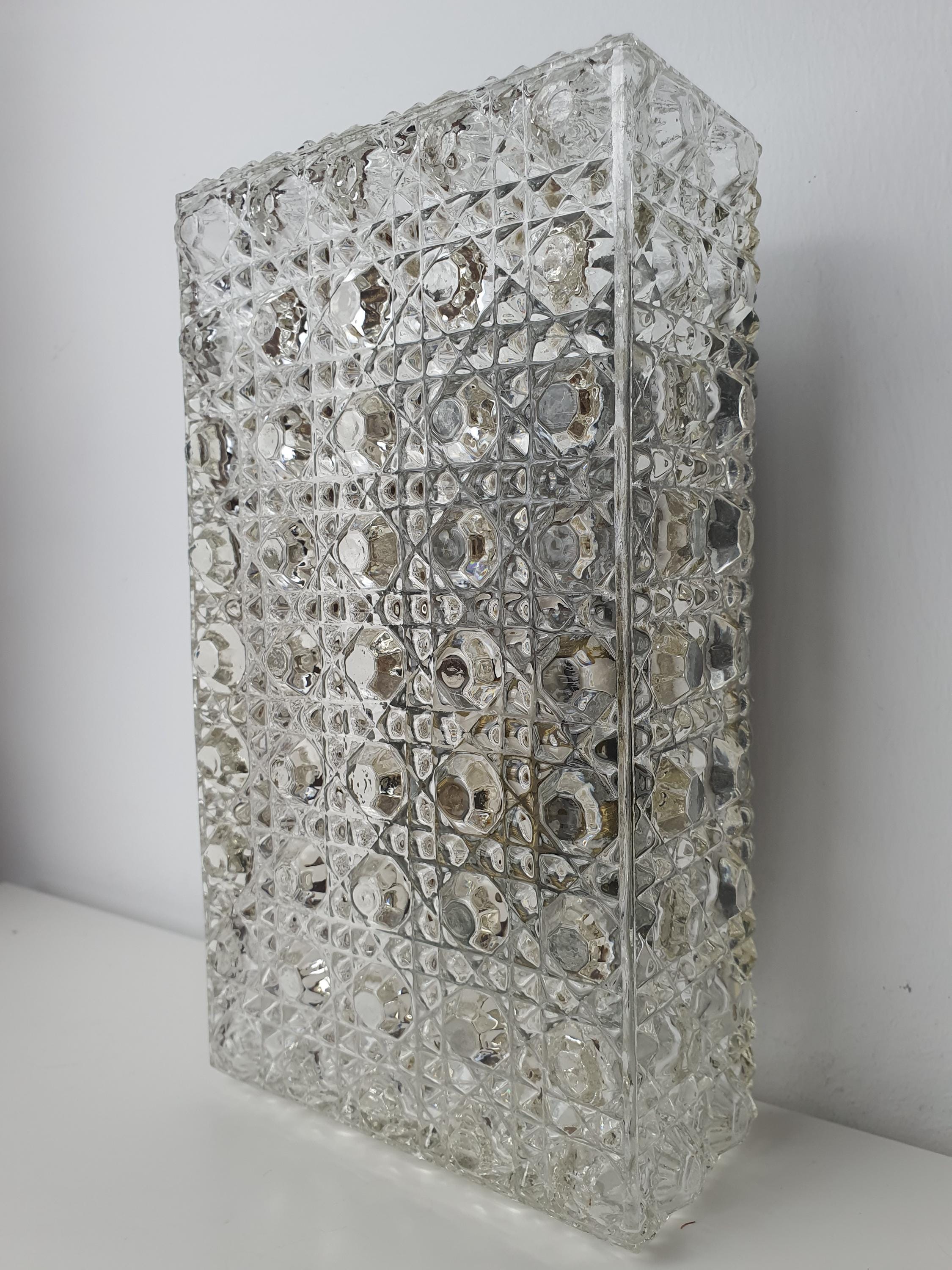 Mid-Century Modern Glass Wall Sconce: Hollywood Regency Light Fixture