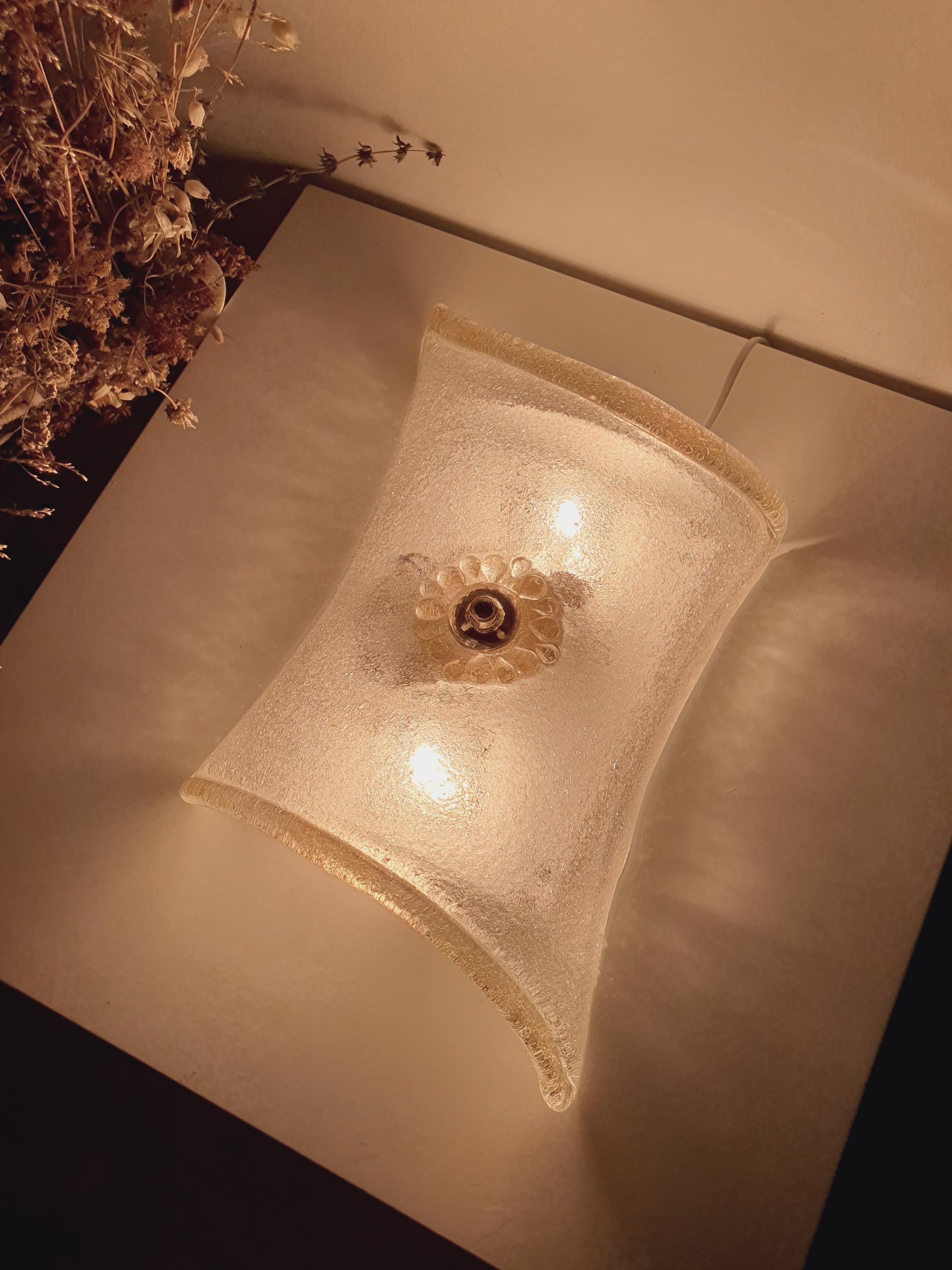 Murano Floral Flush Mount Light: Hand-Crafted Venice Glass