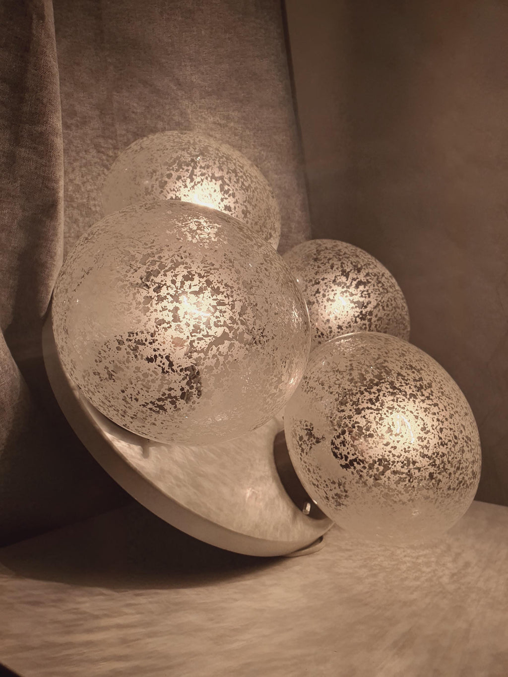 Stilnovo Vintage 4-Globe Flush Mount Light: Italian Mid-Century Modern
