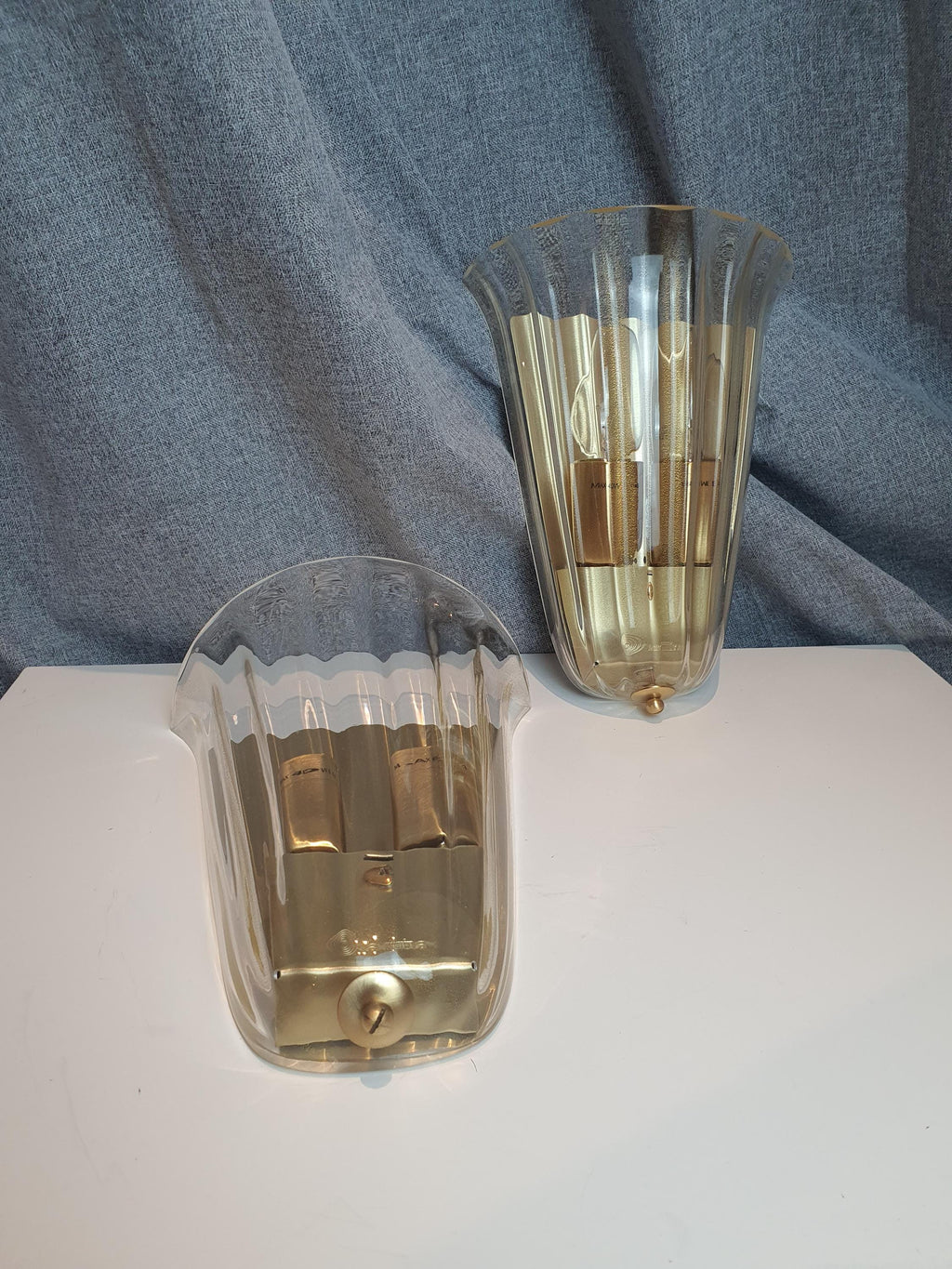 La Murrina Floral Wall Sconces: Murano Glass with Golden Base (Pair)
