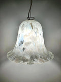 Vintage La Murrina Muranoglas Glocke Pendelleuchte Weiß Blumen Rock Design