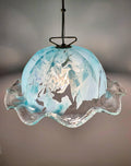 Vintage-Pendelleuchte von La Murrina aus Muranoglas in Tiffany-Farbe mit fließendem Rockdesign, italienische Mid-Century-Beleuchtung