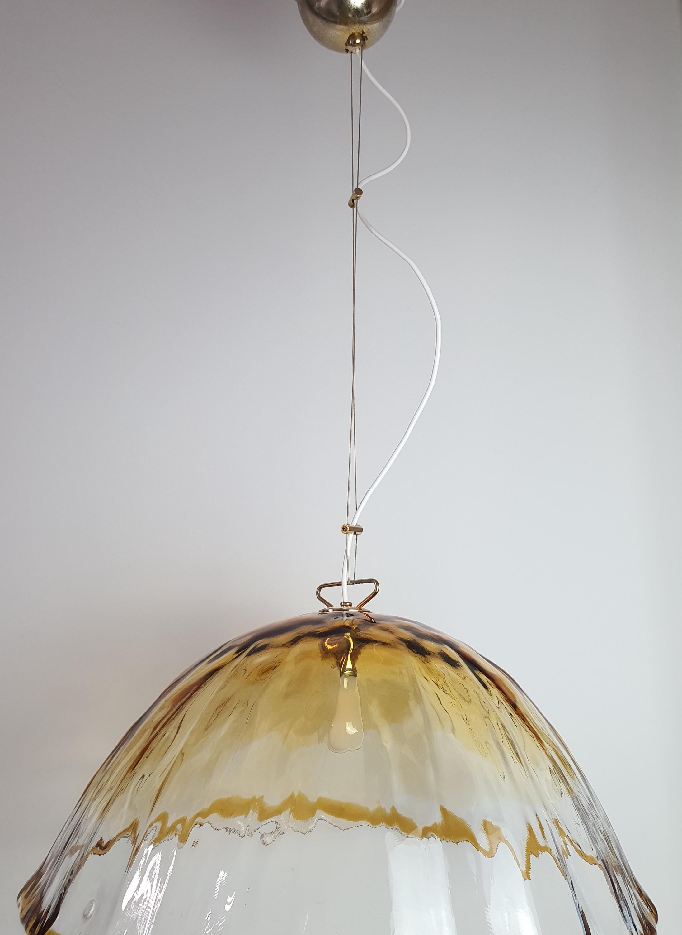 La Murrina Amber Glow Murano Glass Dome Pendant Light