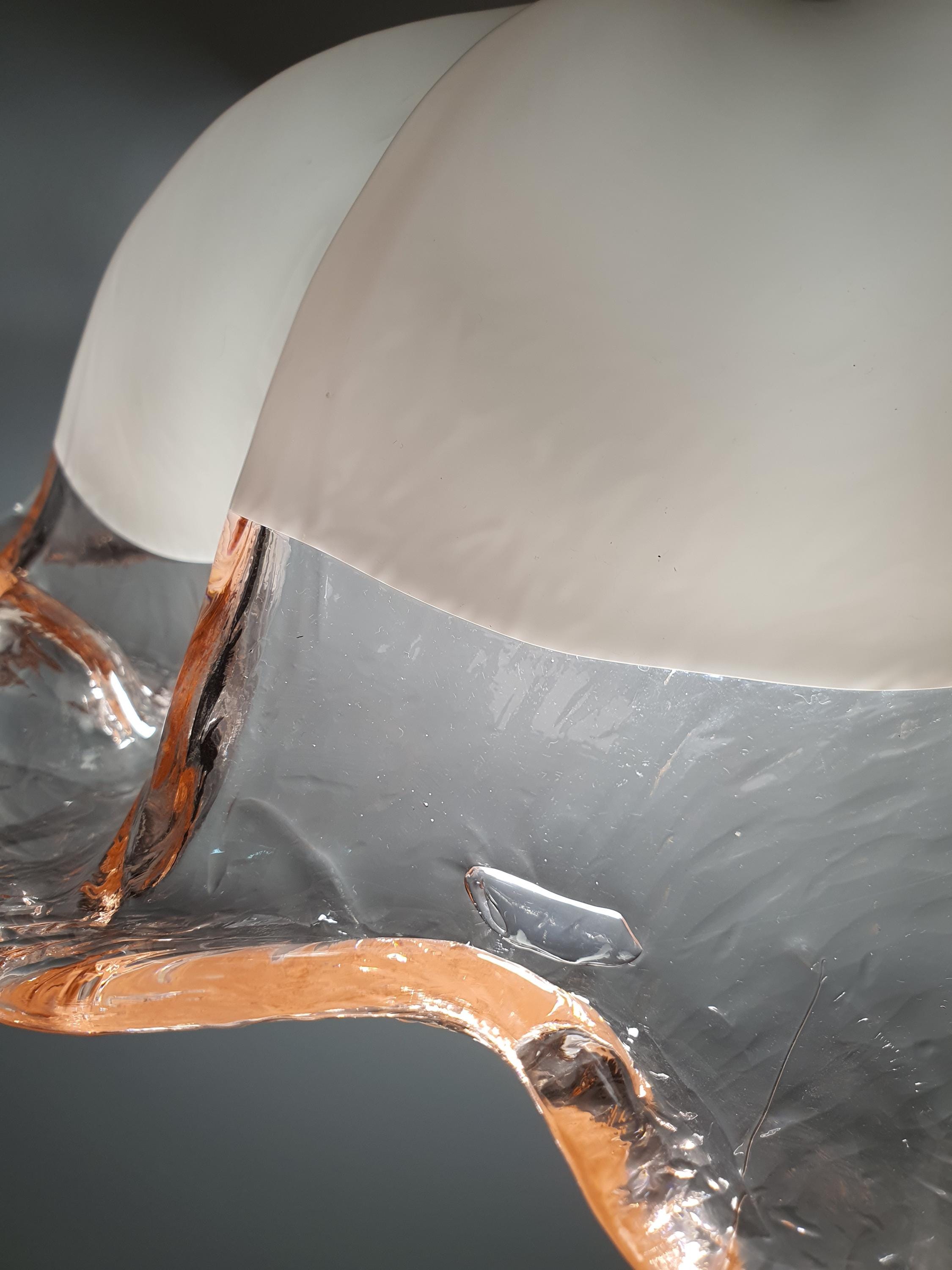 La Murrina Pink Tulip Pendant Light | Vintage Murano Glass Floral Lamp | Italian Mid-Century Lighting