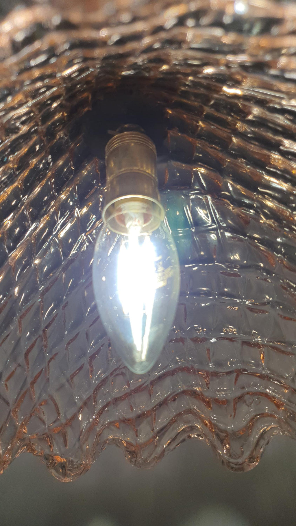 Barovier & Toso Attributed Murano Glass Pink Fazzoletto Pendant Light