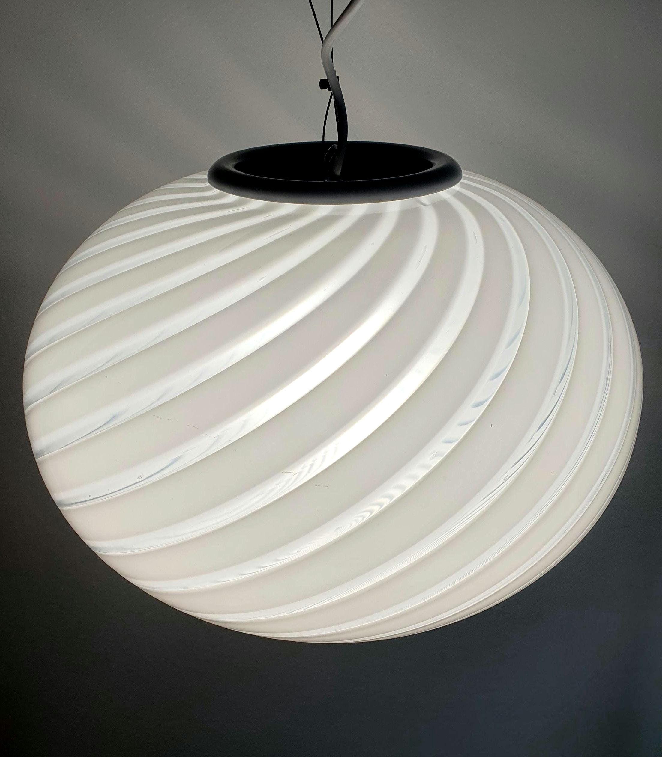 Murano Glass Globe Pendant Light: Mid-Century Modern Italian Chandelier