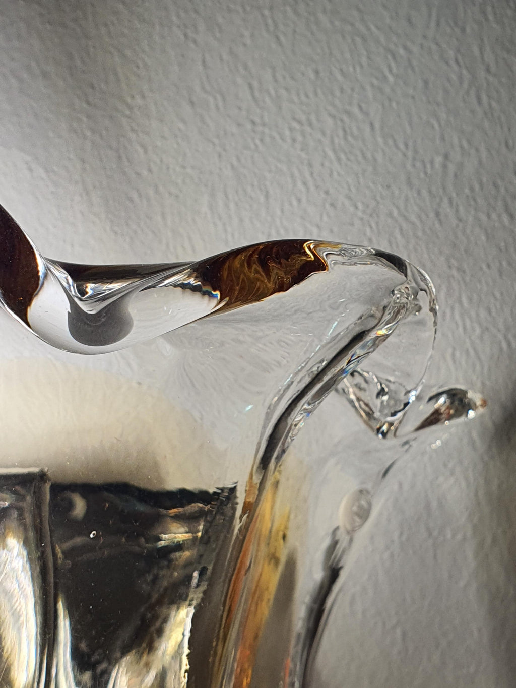 Pair of La Murrina Murano Glass Caramel Wall Sconces Clear Tulip Chrome