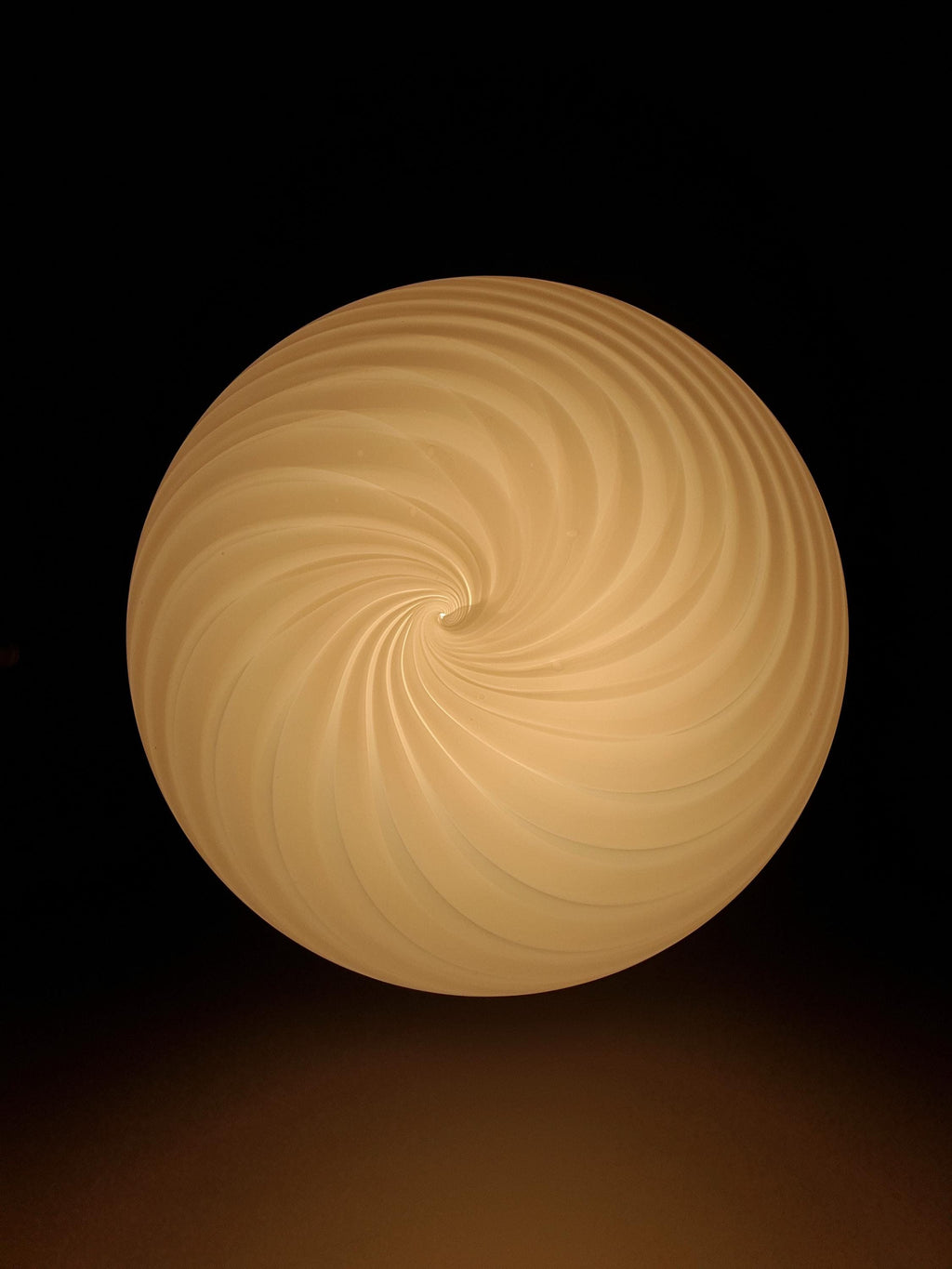 Murano Glass Globe Pendant Light: White Swirl, Handcrafted Italian Chandelier