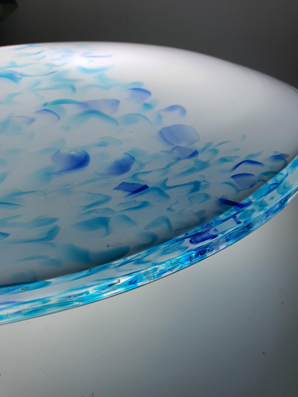 Vintage Murano Glass Flush Mount with Blue Murrine Spots