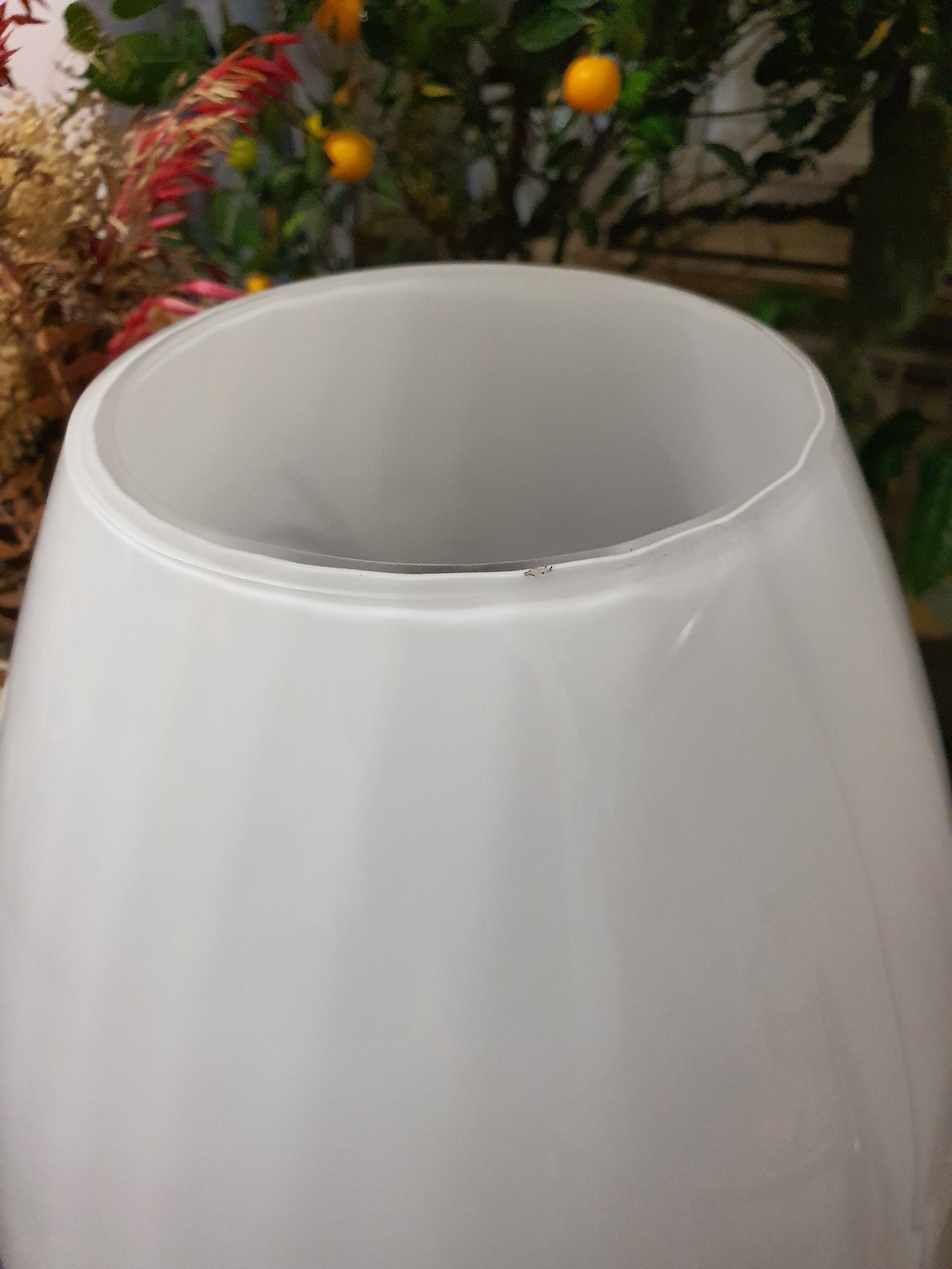 XXL Murano Glass Mushroom Lamp: White Swirl, Mid-Century Modern