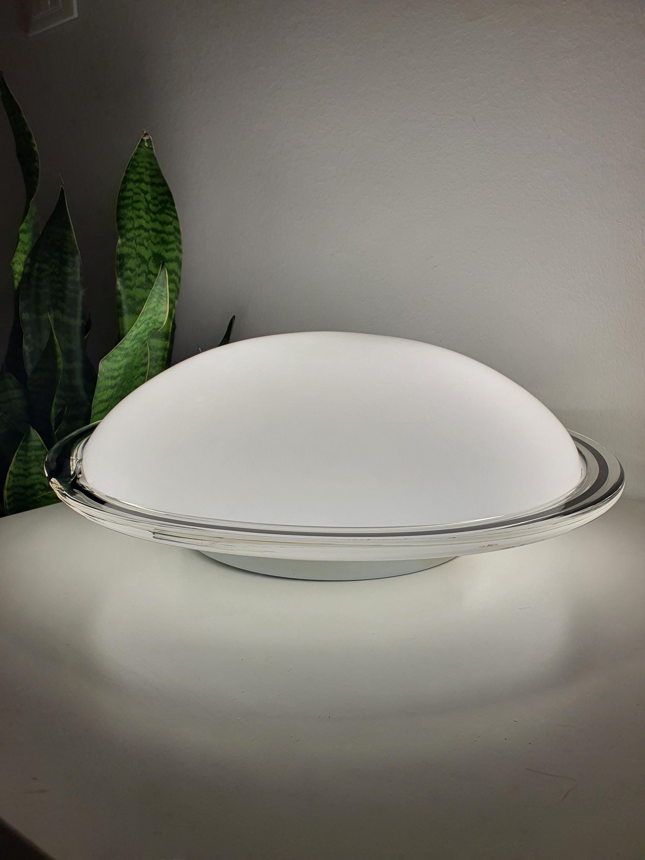 Murano Glass Flush Mount Light: Mid-Century Italian Ceiling/Wall Lamp