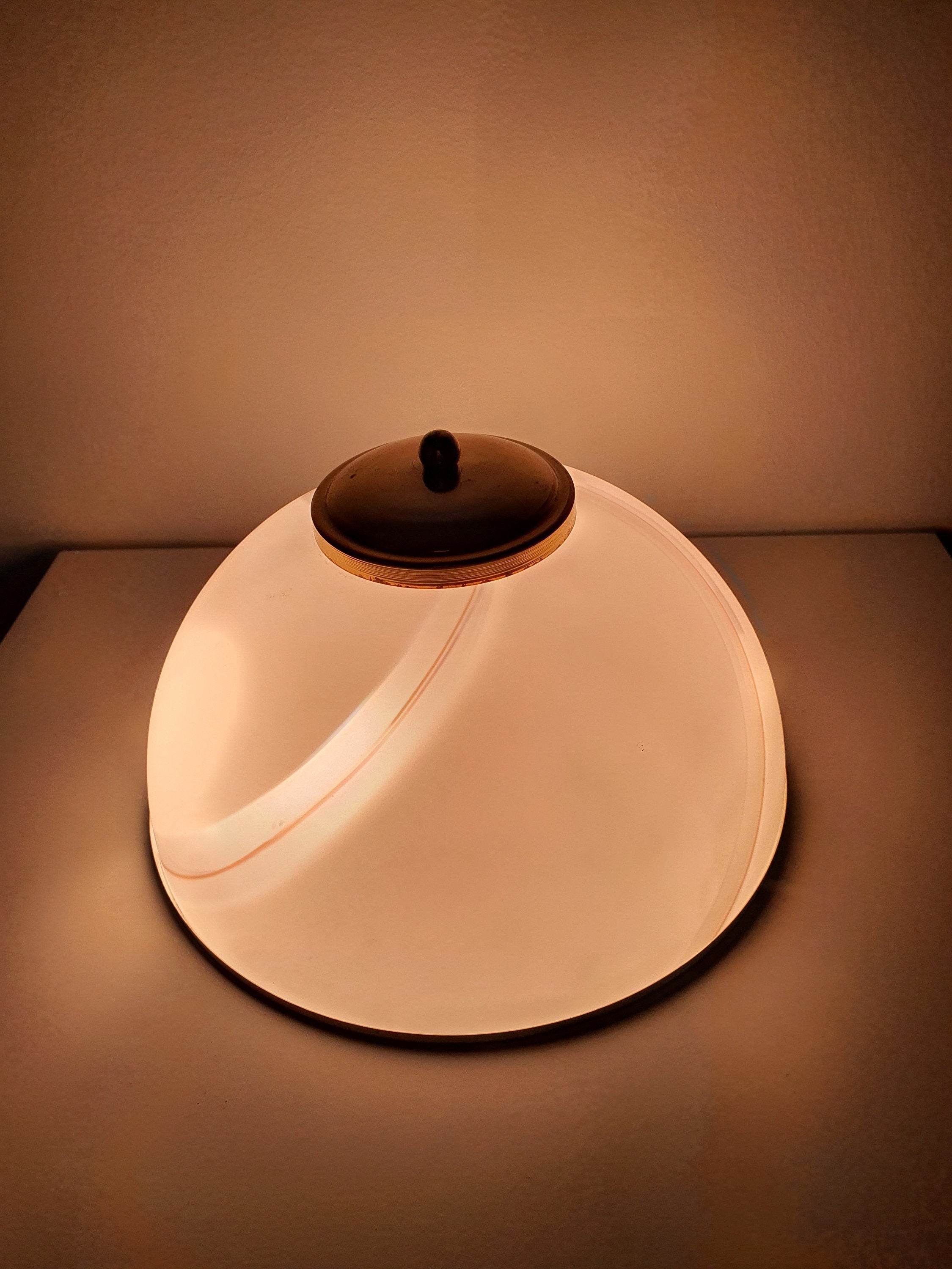 Vintage Italian Mid-Century Modern Murano Glass Table Lamp 1970s