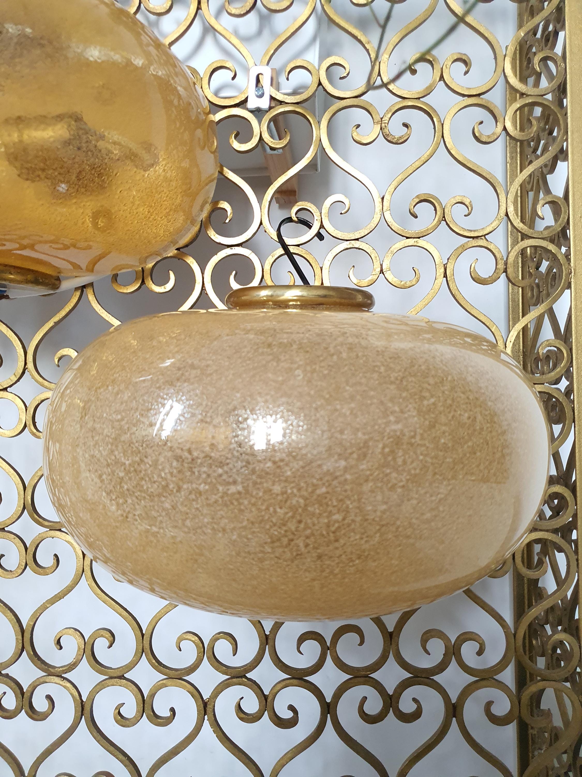 Vintage Murano Glass Wall Sconces: Caramel Art Deco Italian Lamps