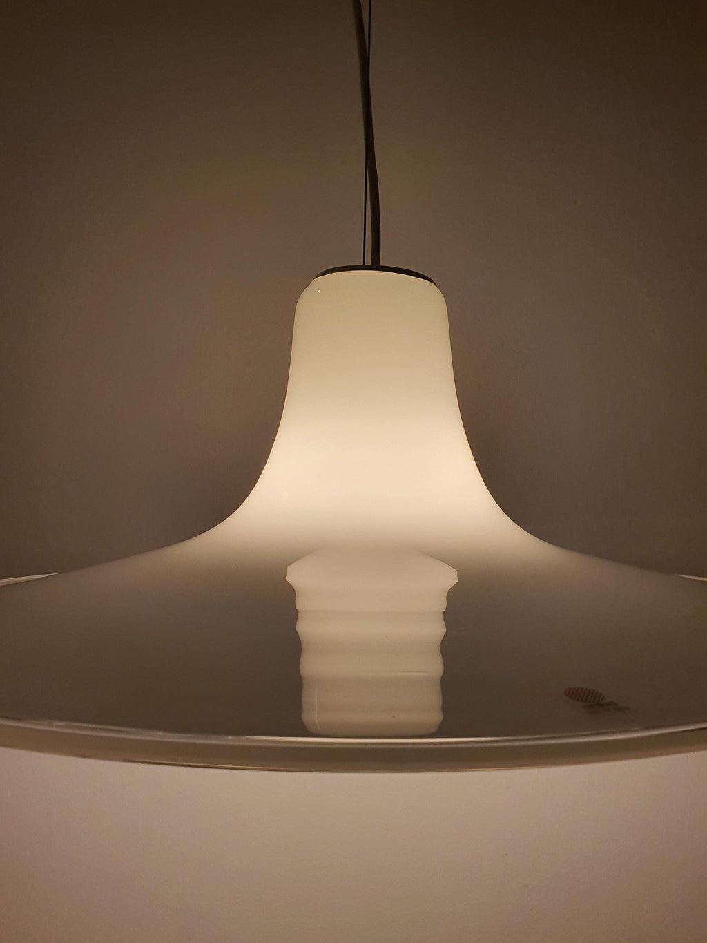 Vintage Murano Glass Pendant Light: Mid-Century Modern UFO Lamp