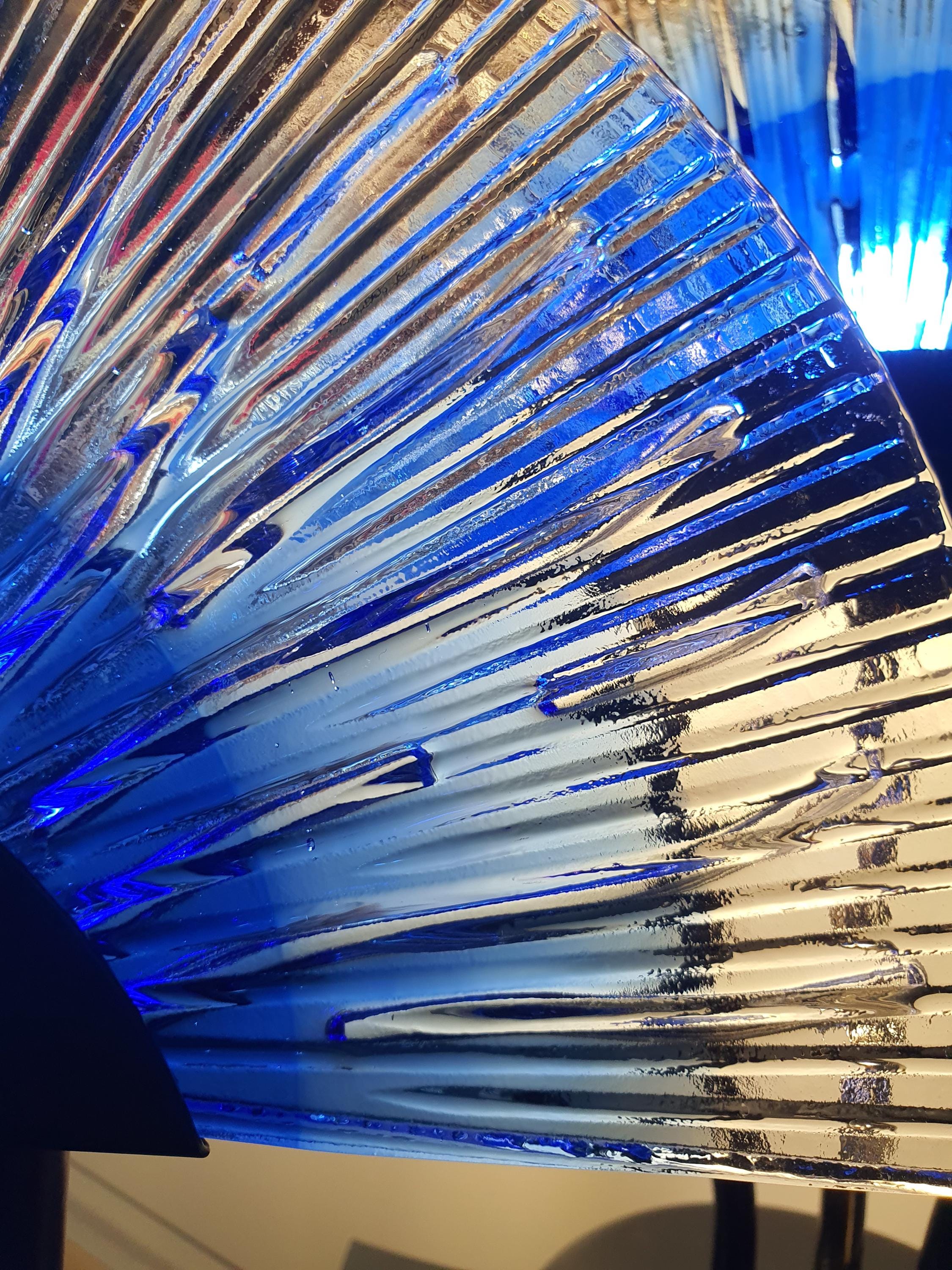 Murano glass fan lamp — uneven handcrafted glass texture, individual artisan quality