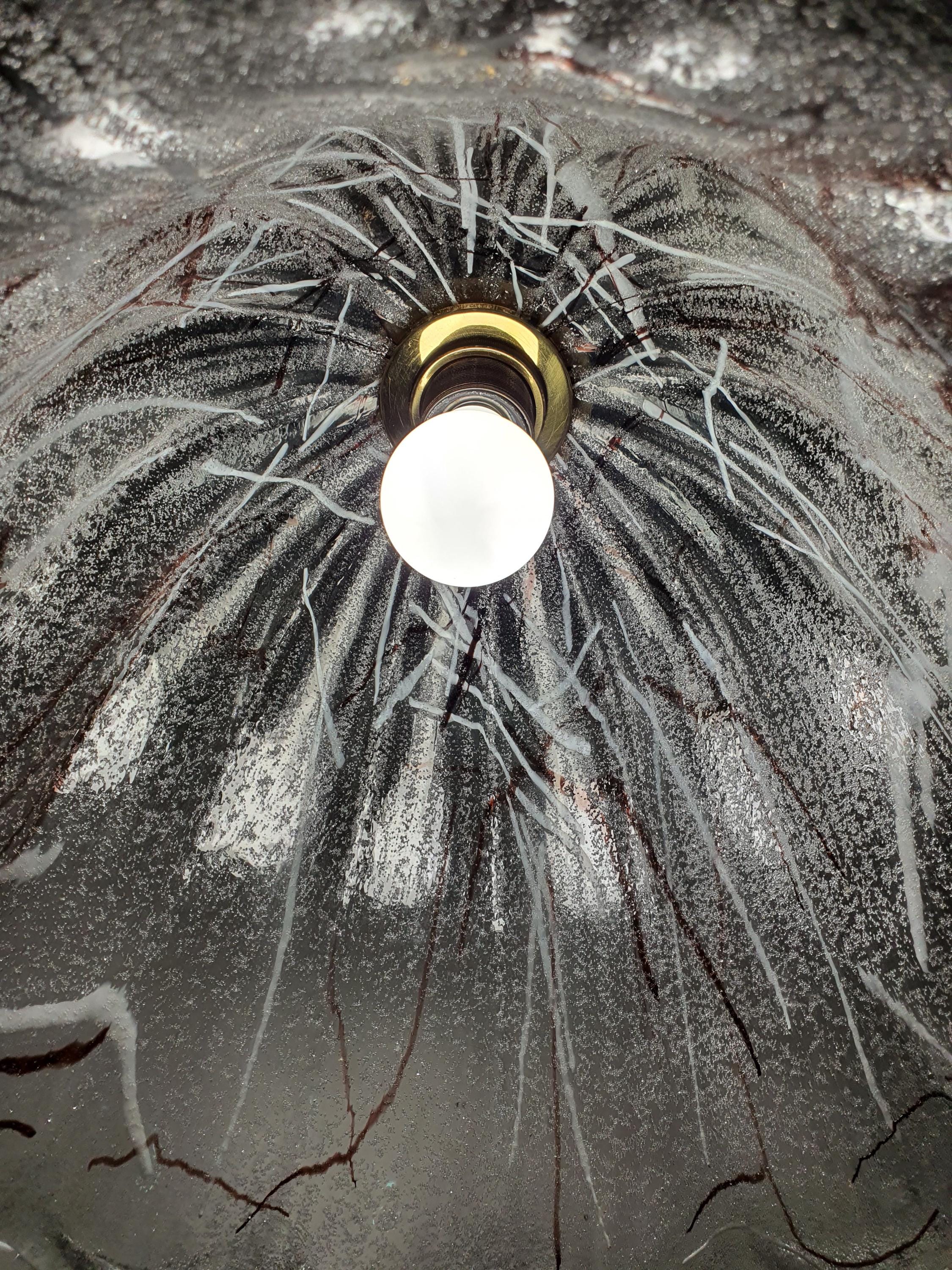 Vintage Murano Glass Pendant Light: Handcrafted Floral Tulip Lamp
