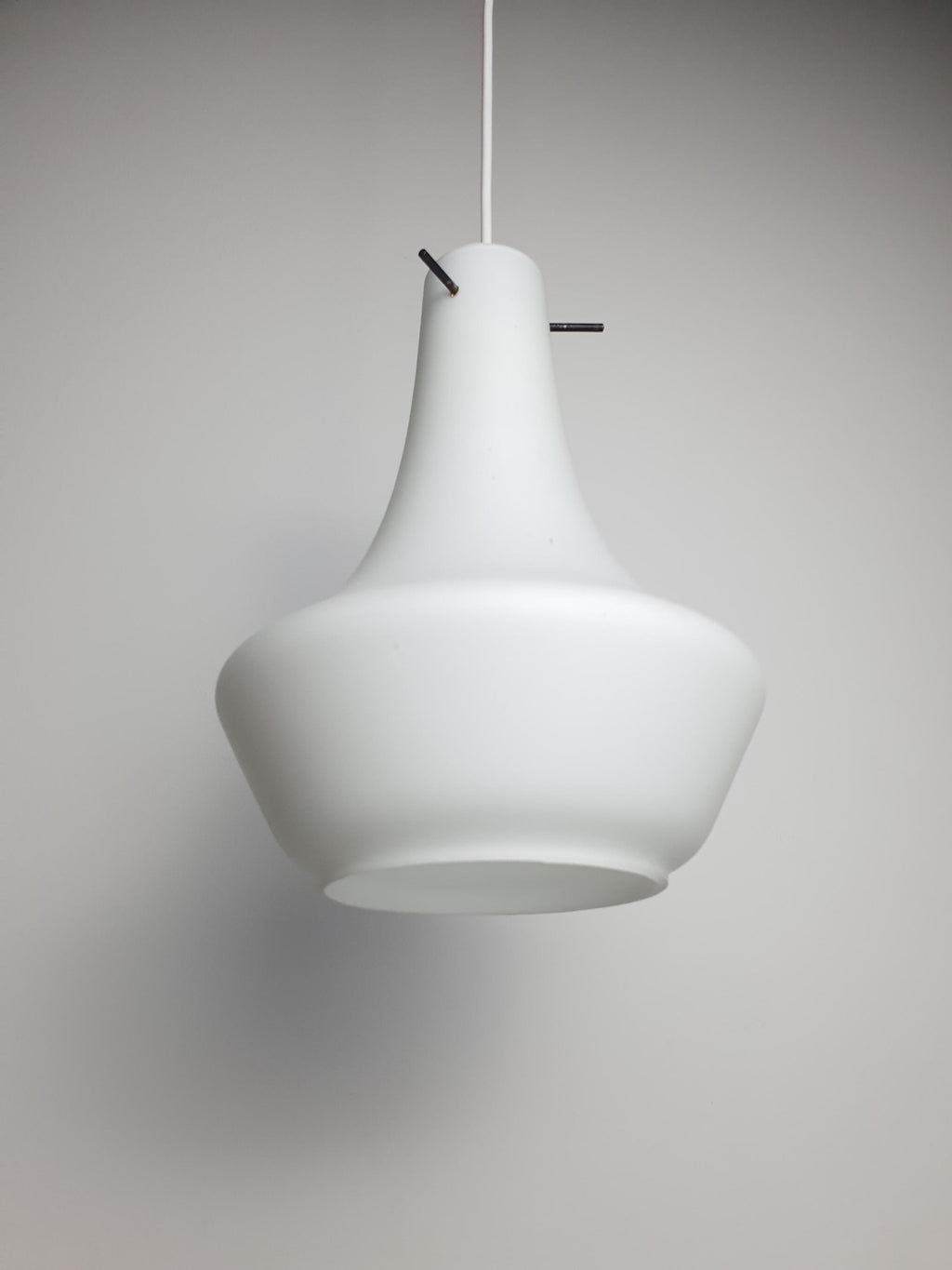 1950s Italian Murano pendant light — spherical minimalist form, side view