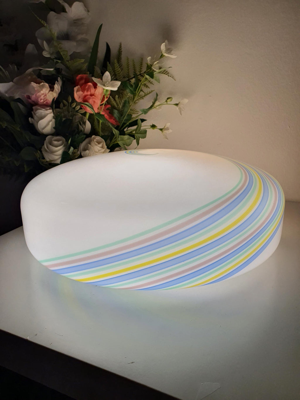 F. Fabbian Murano Glass Flush Mount Ceiling Light – Vintage Italian