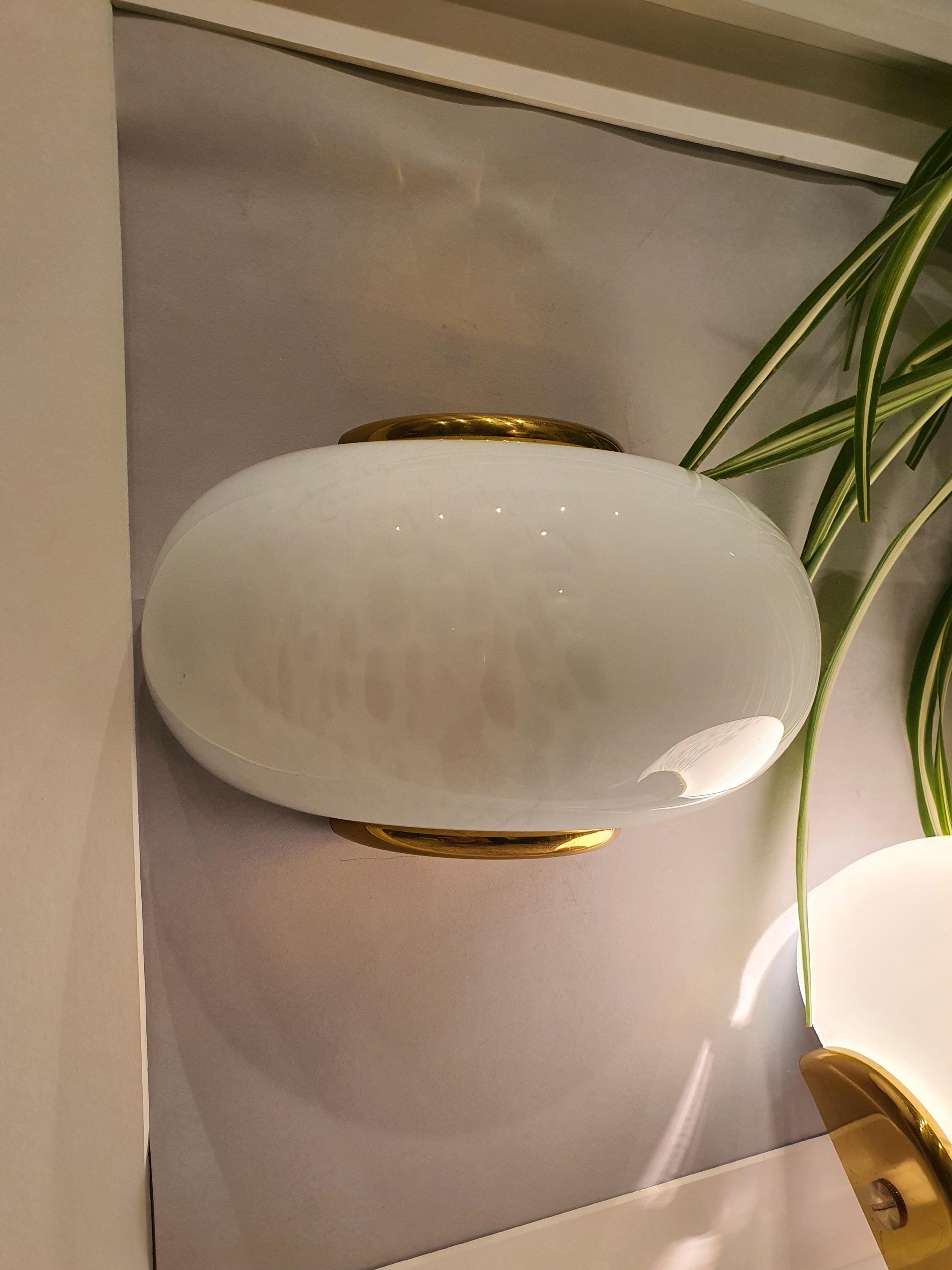 Vintage Murano Glass Sconces: Milky Way Globe Wall Lights, MCM Design