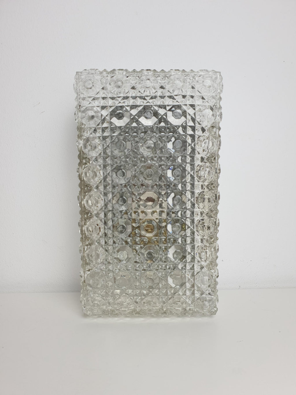 Mid-Century Modern Glass Wall Sconce: Hollywood Regency Light Fixture