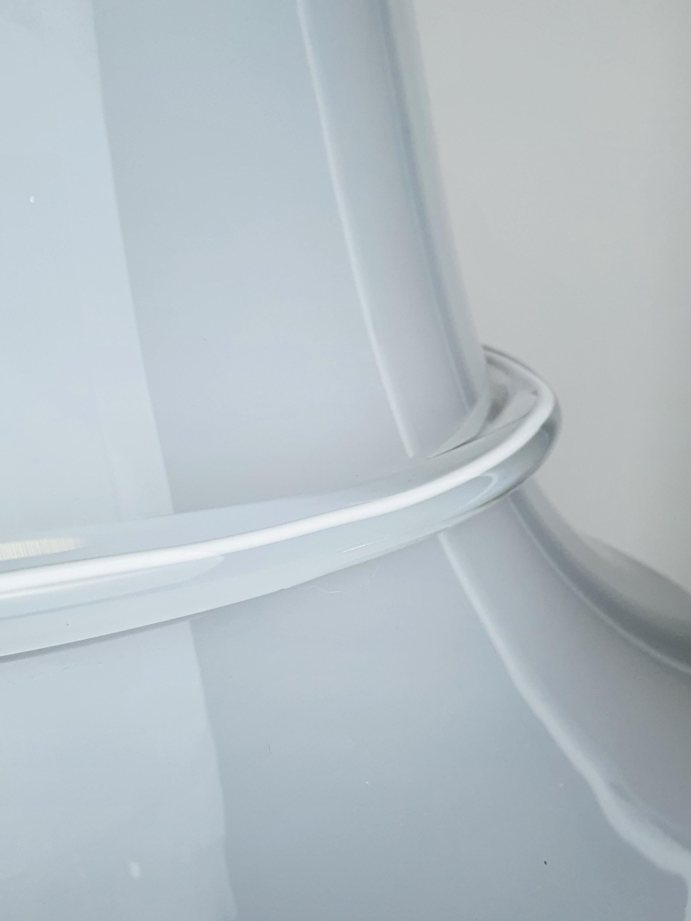 Vintage Murano Glass White Bell Pendant Light with Clear Bow Detail