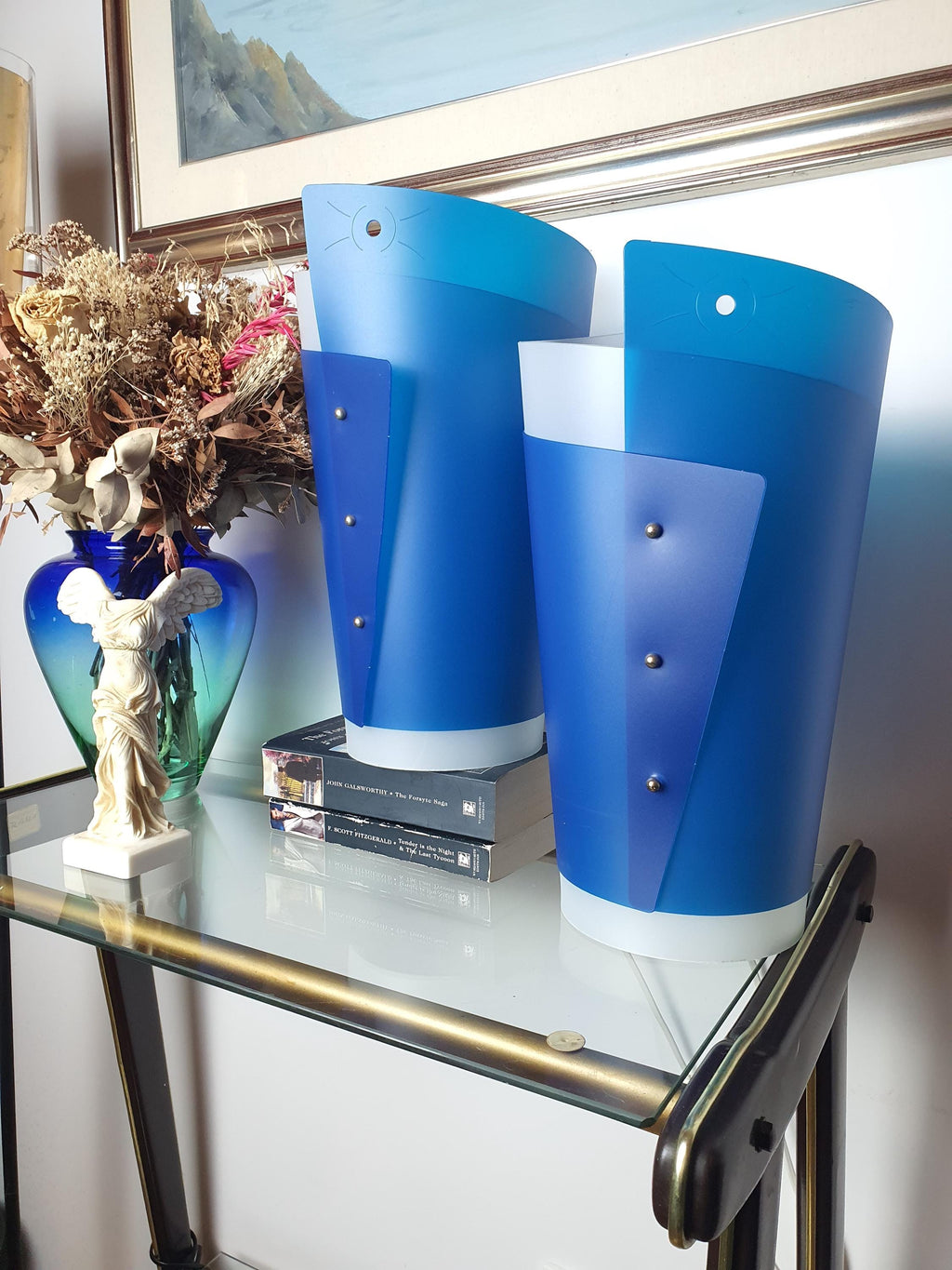 Pair of Blue Energy Light Table Lamps | Samuel Parker for Slamp, 1980s Italian Design