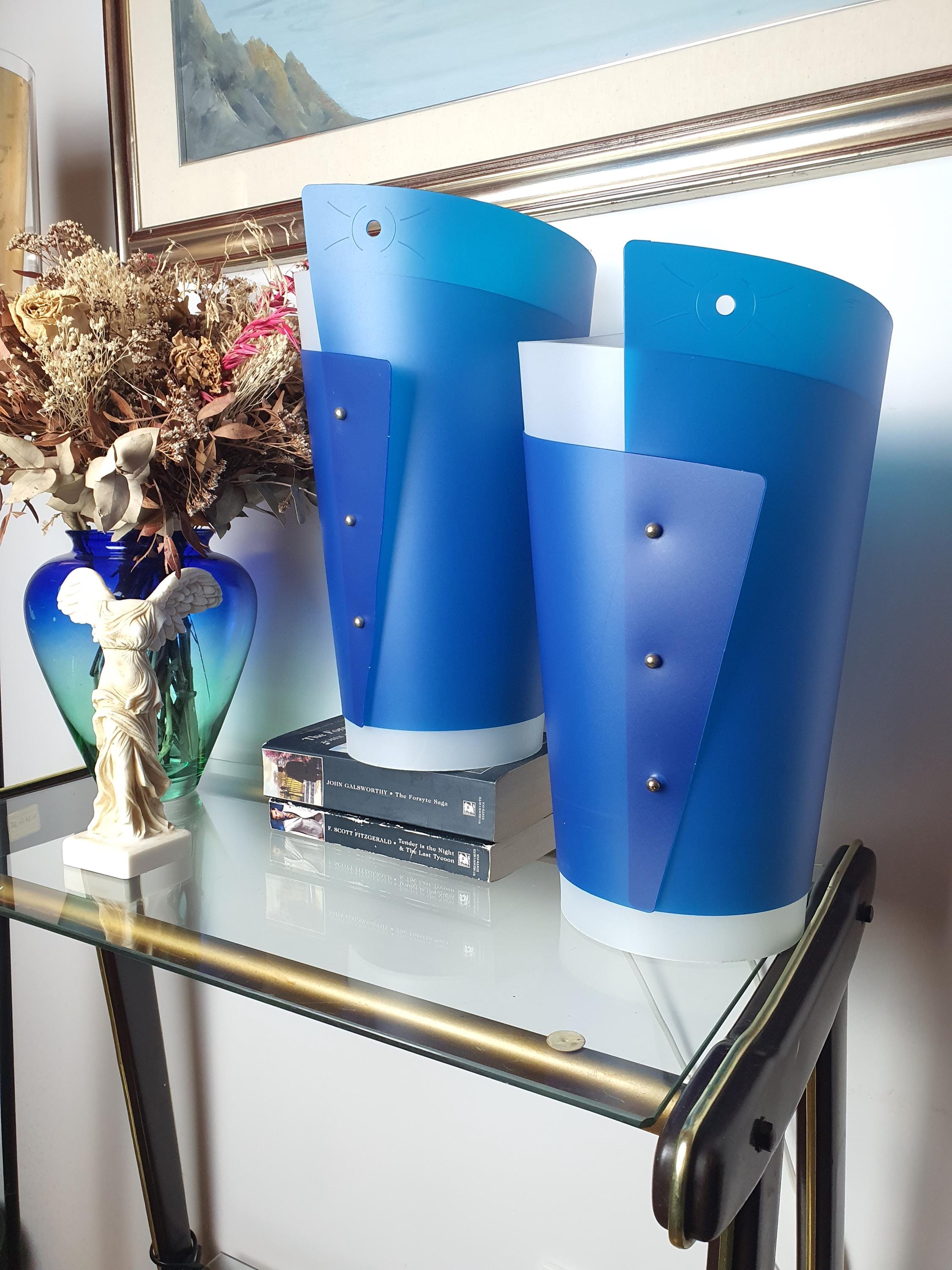 Pair of Blue Energy Light Table Lamps | Samuel Parker for Slamp, 1980s Italian Design