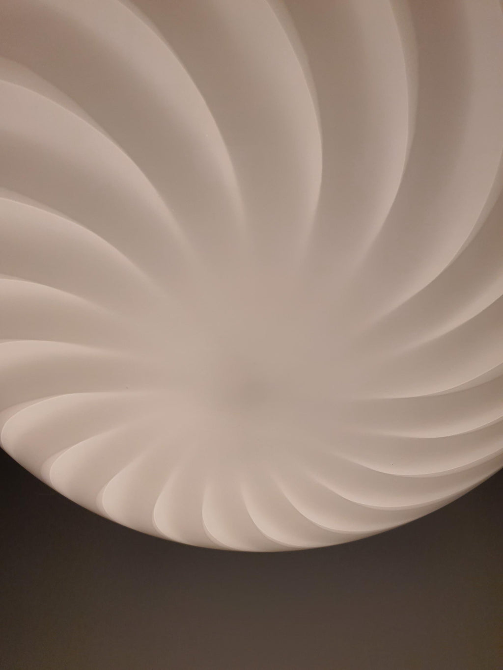 Murano Glass Pendant Light: White Swirl Globe, Vintage MCM Chandelier