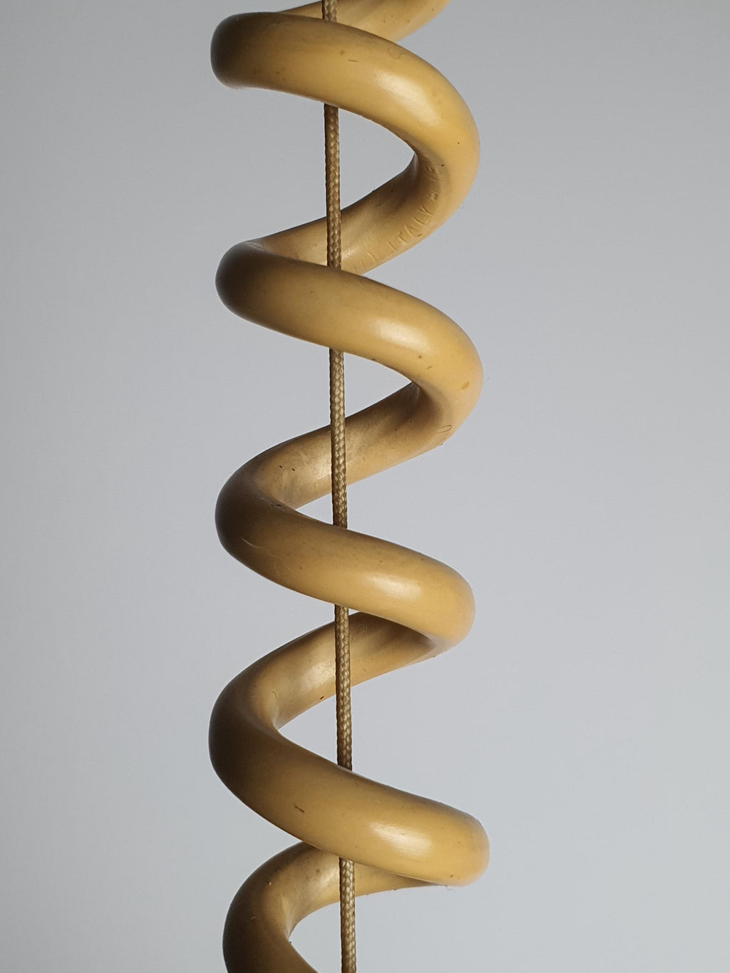 De Majo Vintage Murano Glass Pendant Light | White Swirl Bell with Red Edge