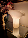 Vintage-Murano-Due beige Calla-Lilien-Tischlampe, mundgeblasenes italienisches Glas, Midcentury-Modern-Beleuchtung