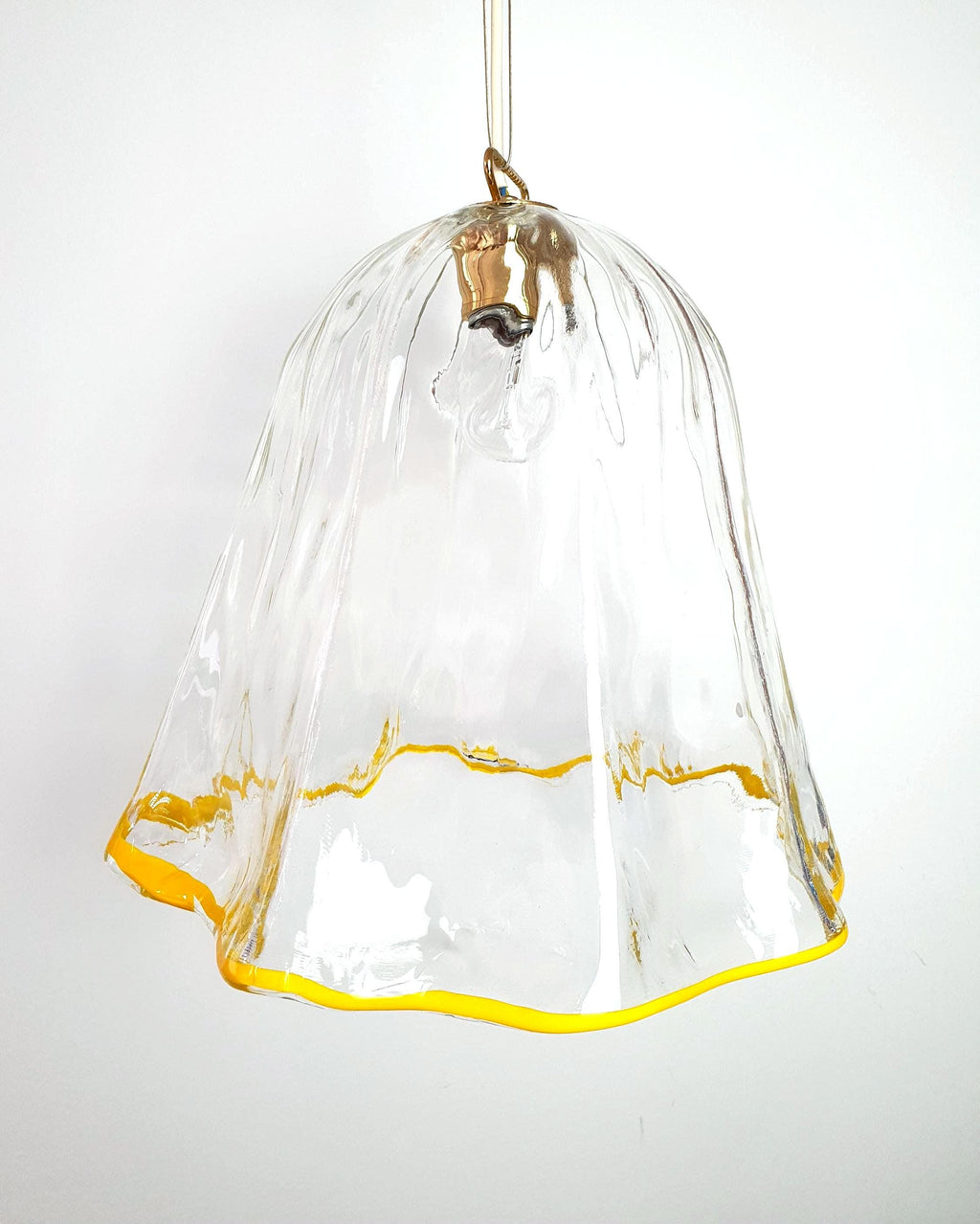 Vintage Murano Glass Bell Pendant Lamp by La Murrina 1980s Italian Mid-Century Modern Ceiling Light