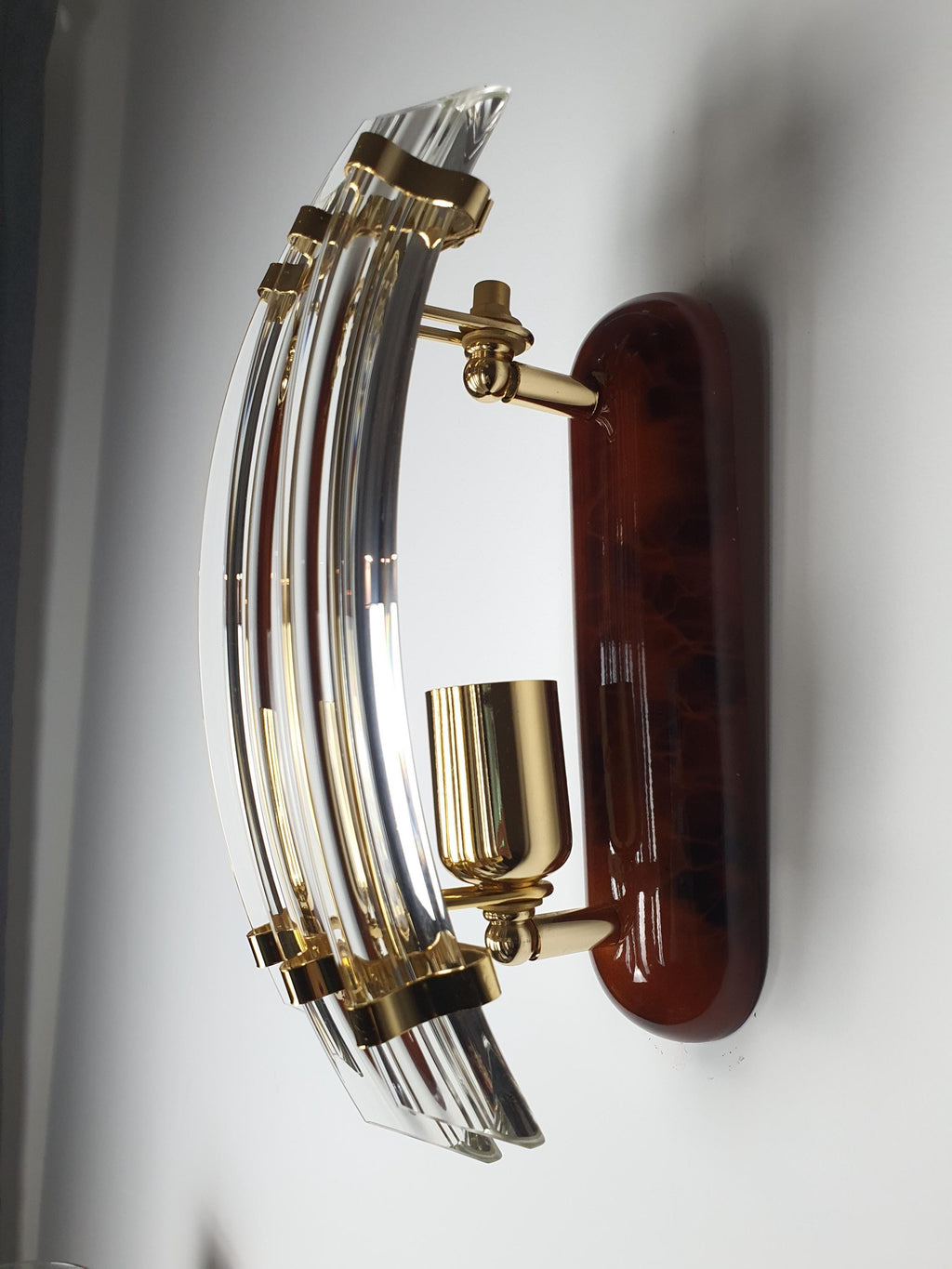 Vintage Crystal Wall Sconces: Spanish MCM Hollywood Regency Lighting