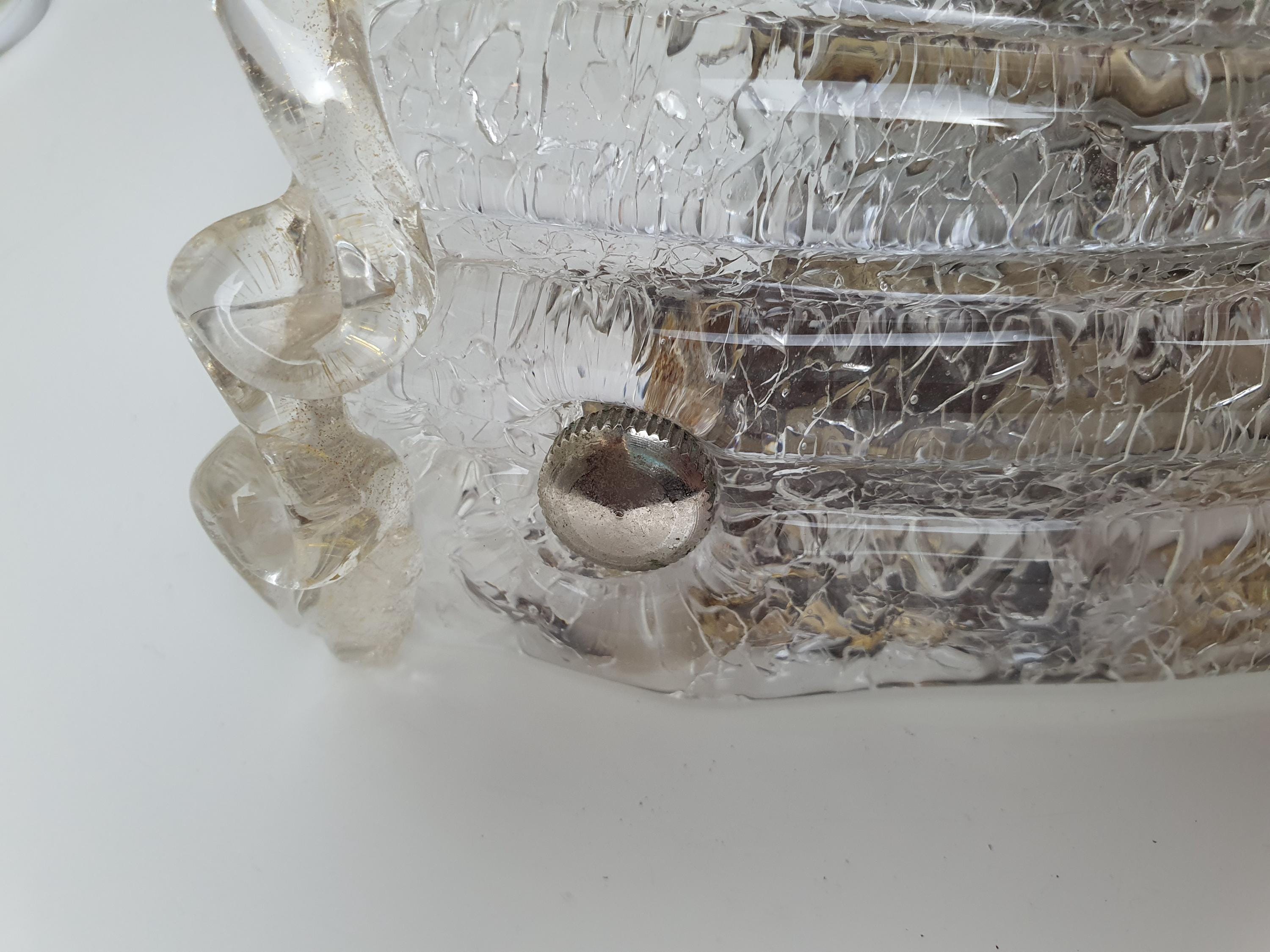 Pair of Murano Glass Shell Wall Sconces | Frosted Venetian Floral Lights | Mid-Century Italian Wall Lamps