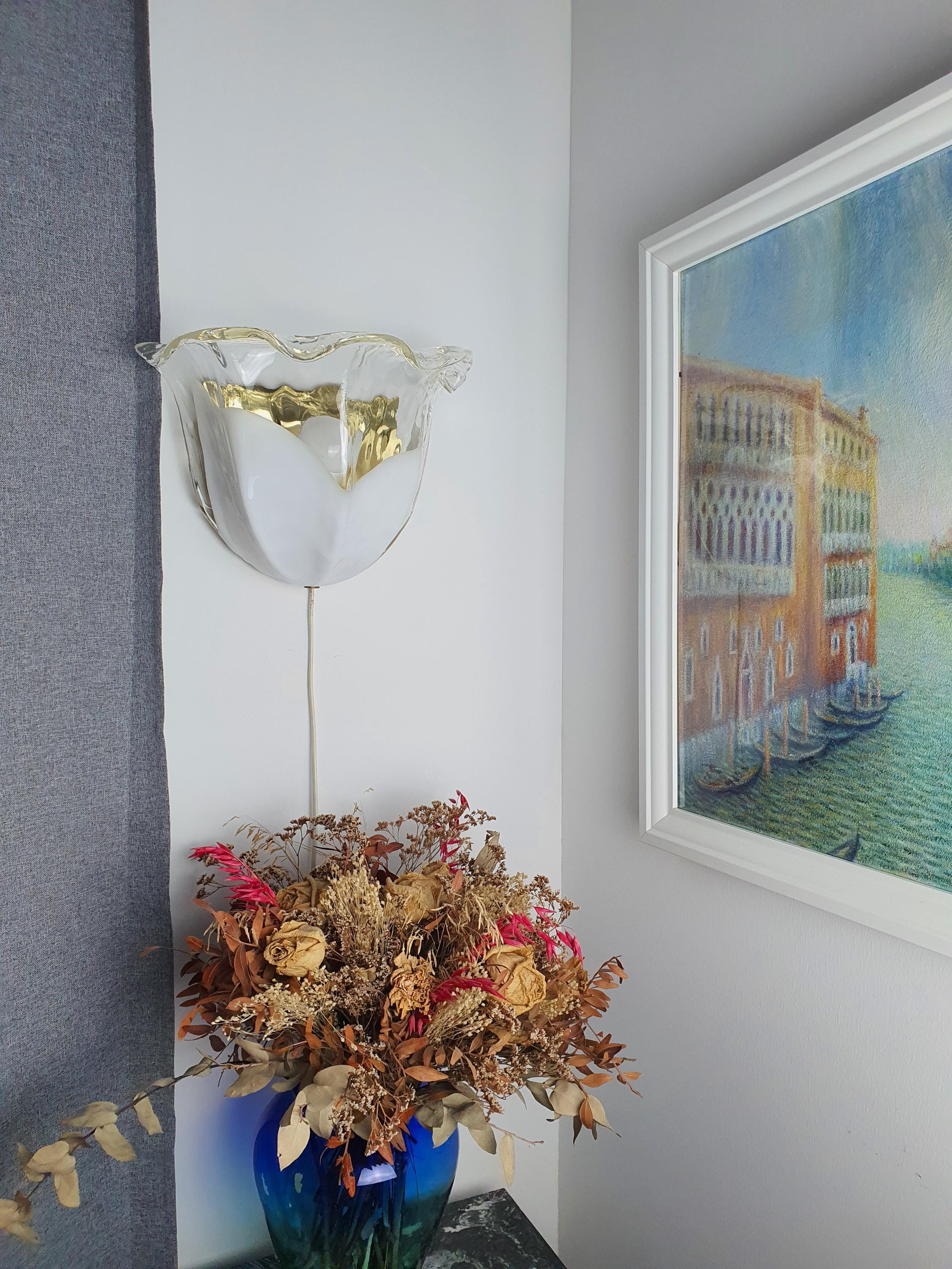 La Murrina Murano Glass Floral Wall Sconce: Italian Hand-Crafted Lighting