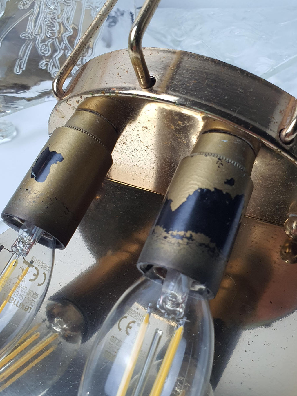 Pair of La Murrina Diamond-Shaped Petal Murano Glass Wall Sconces Gold Base