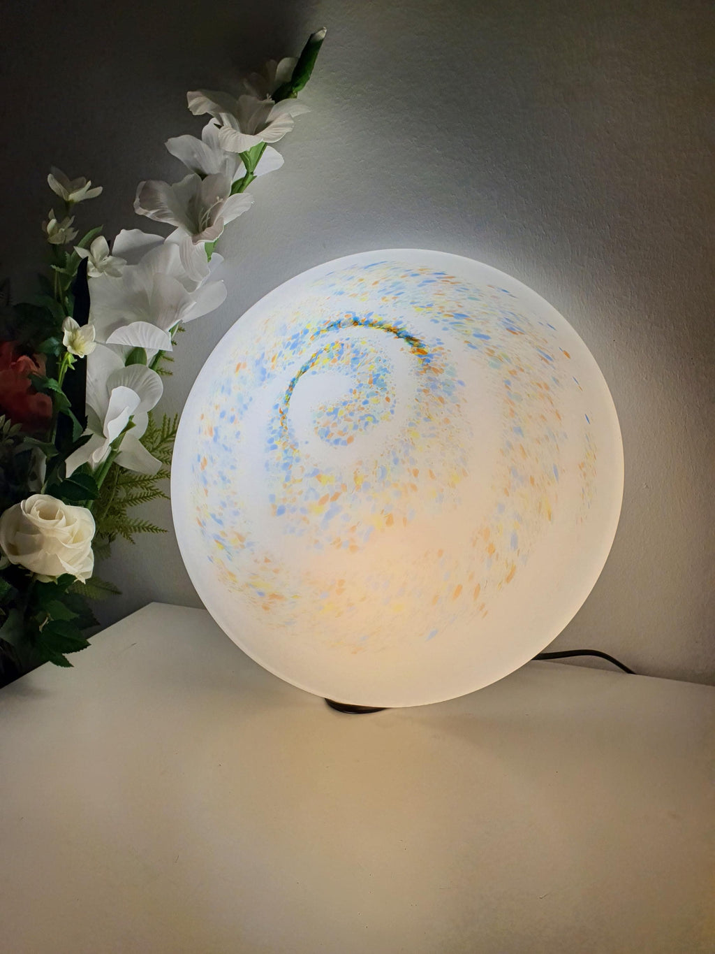 Ideal Lux Murano Glass Flush Mount Light | Colorful Galaxy Swirl Spots | Italian Mid-Century